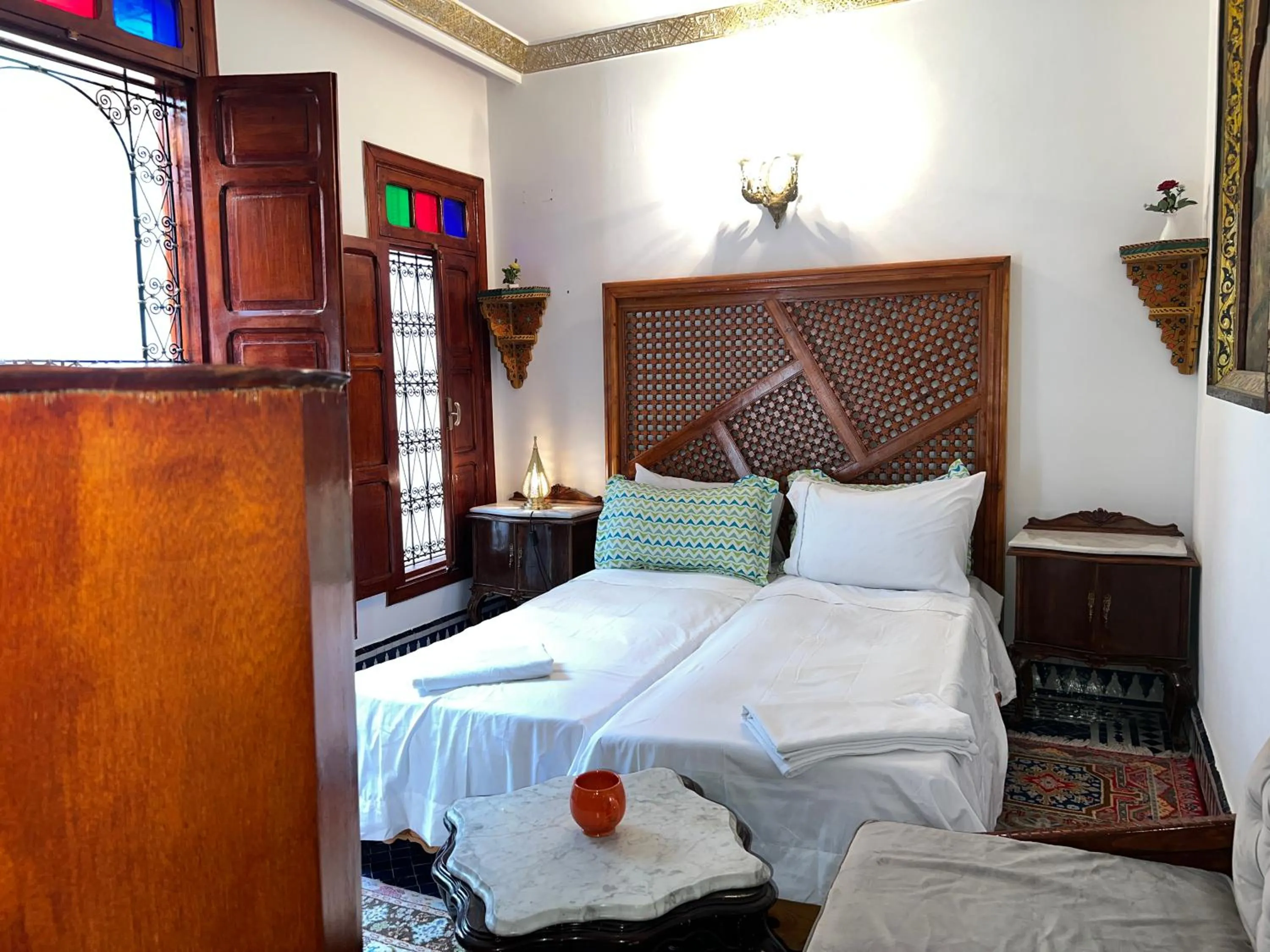 Bed in Fès Riad Scalia Traditional Guesthouse Morocco