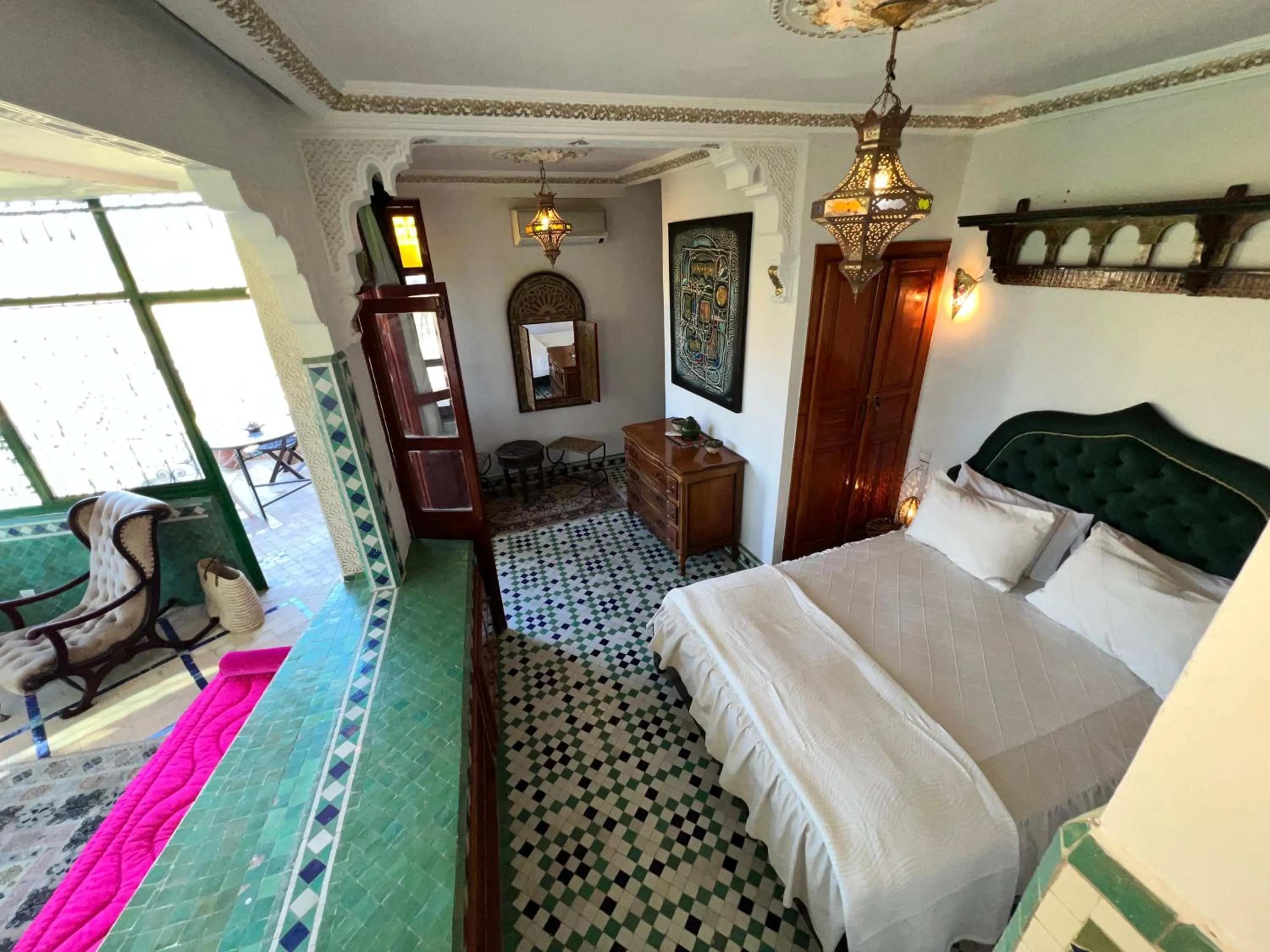 Bed in Fès Riad Scalia Traditional Guesthouse Morocco