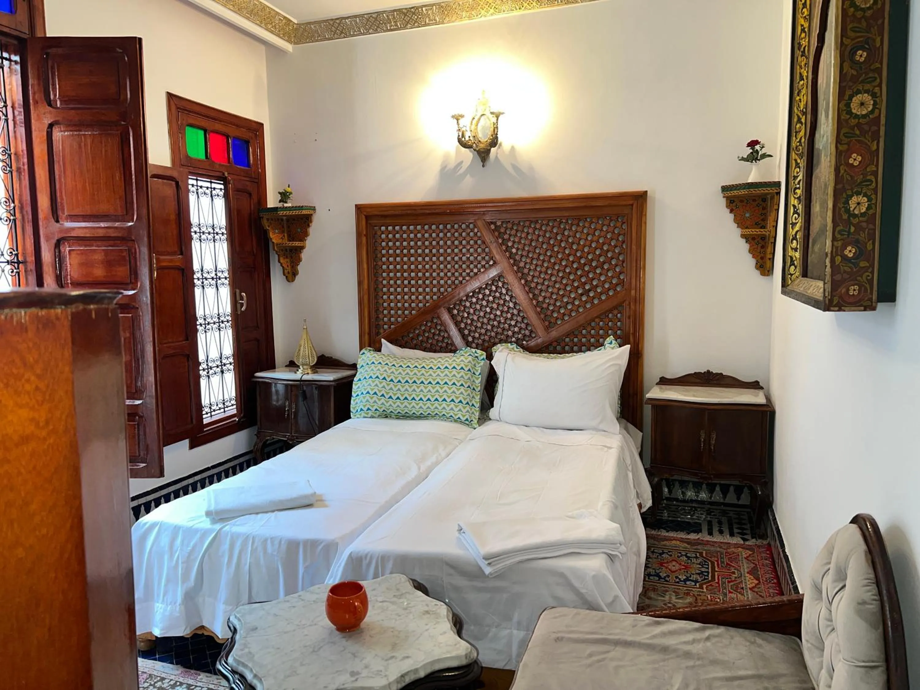 Bed in Fès Riad Scalia Traditional Guesthouse Morocco