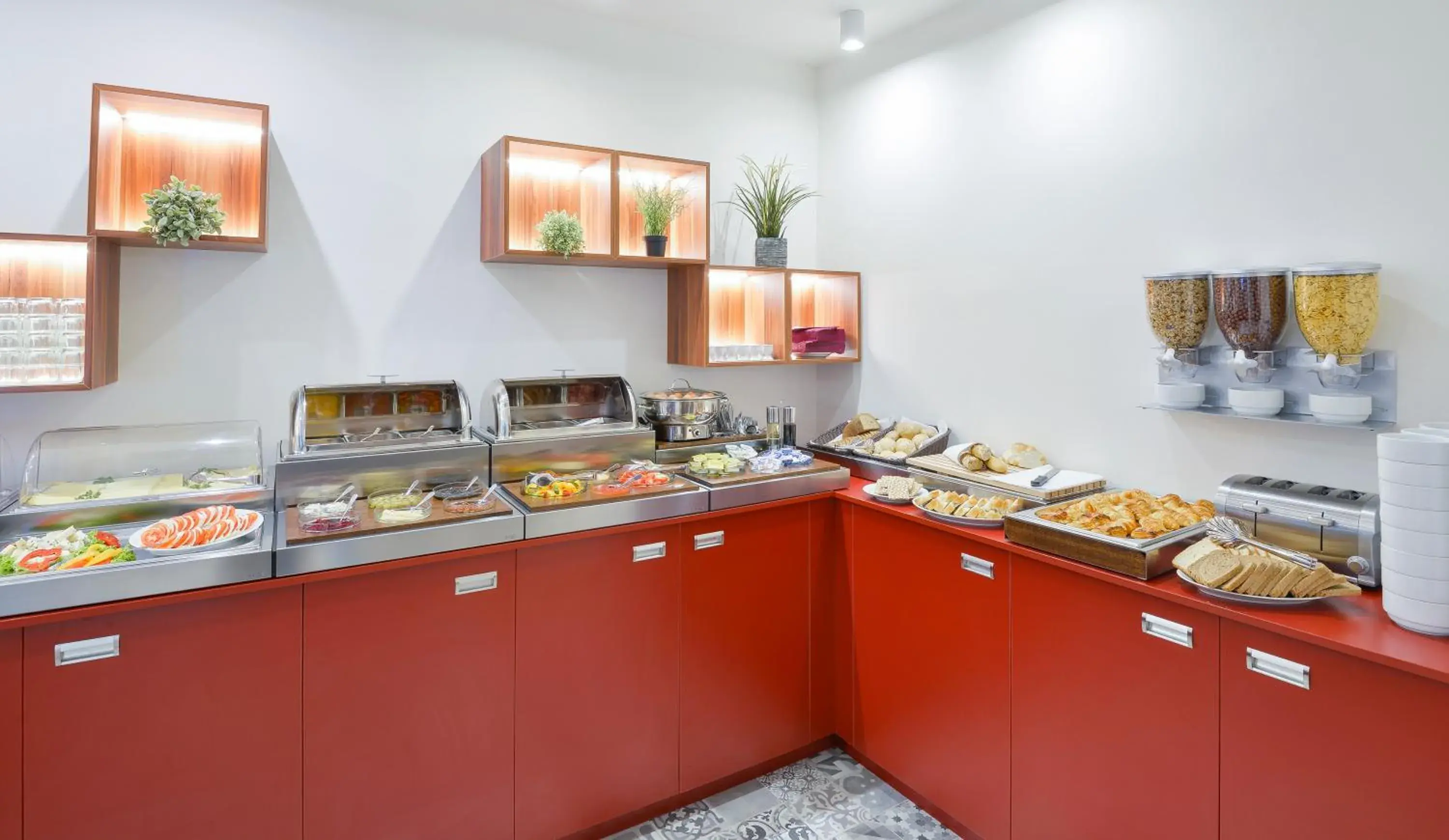 Buffet breakfast in Hotel Garden Court Buffet breakfast in Hotel Garden Court