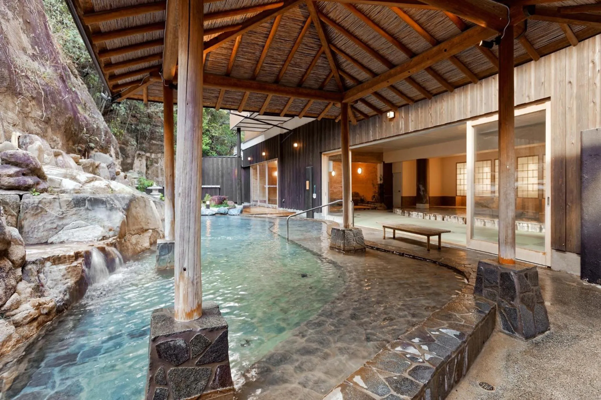 Hot Spring Bath in Ooedo Onsen Monogatari Premium Shirahama Saichoraku