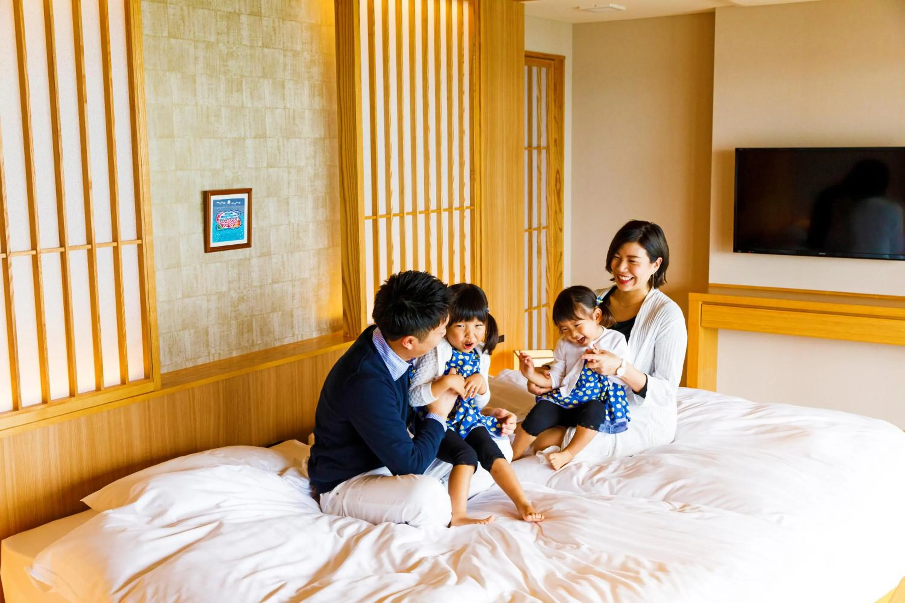 Family, Bed in Umino Ryotei Okinawa Nakamasou