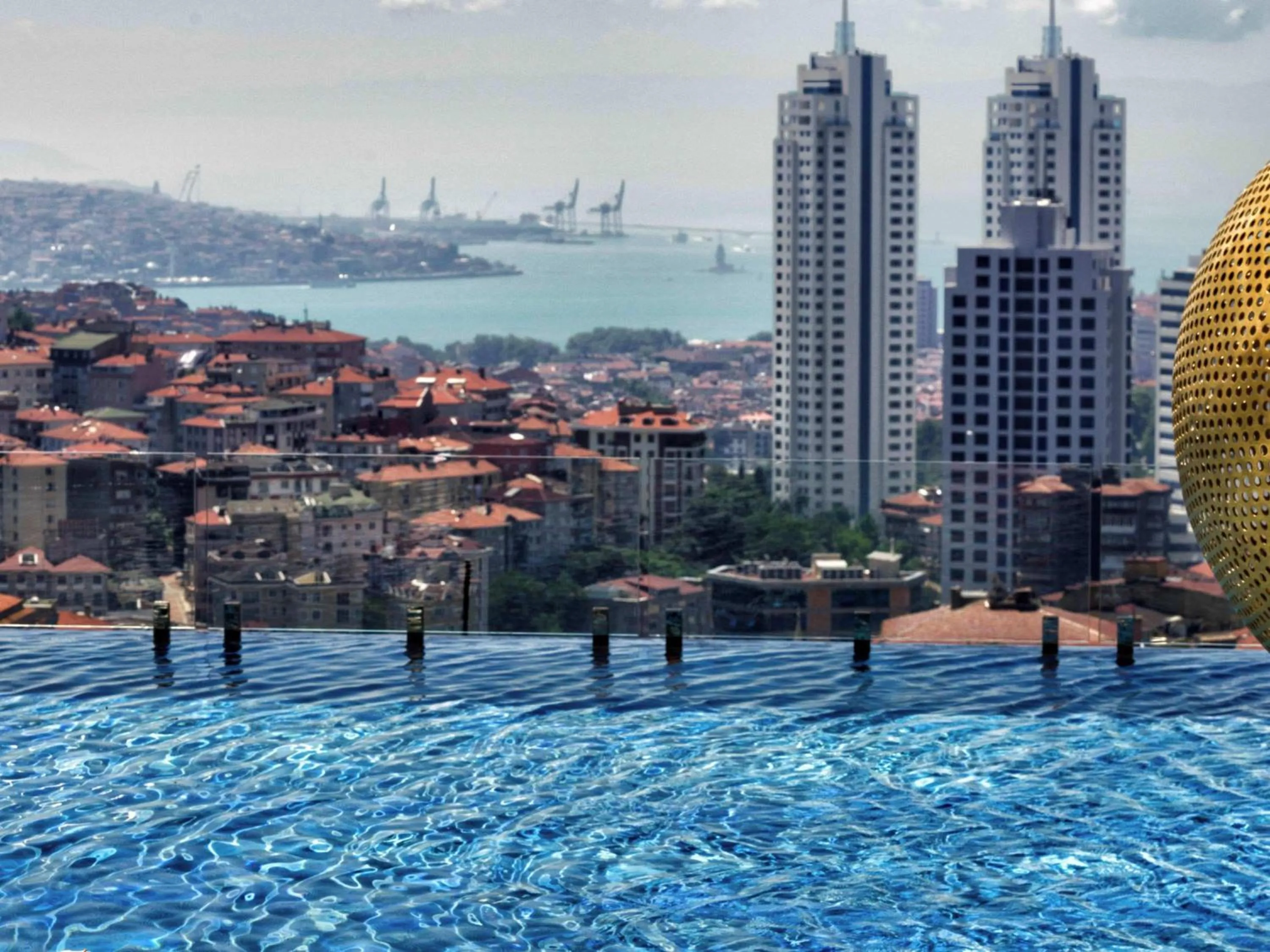 Pool view in Fairmont Quasar Istanbul Hotel