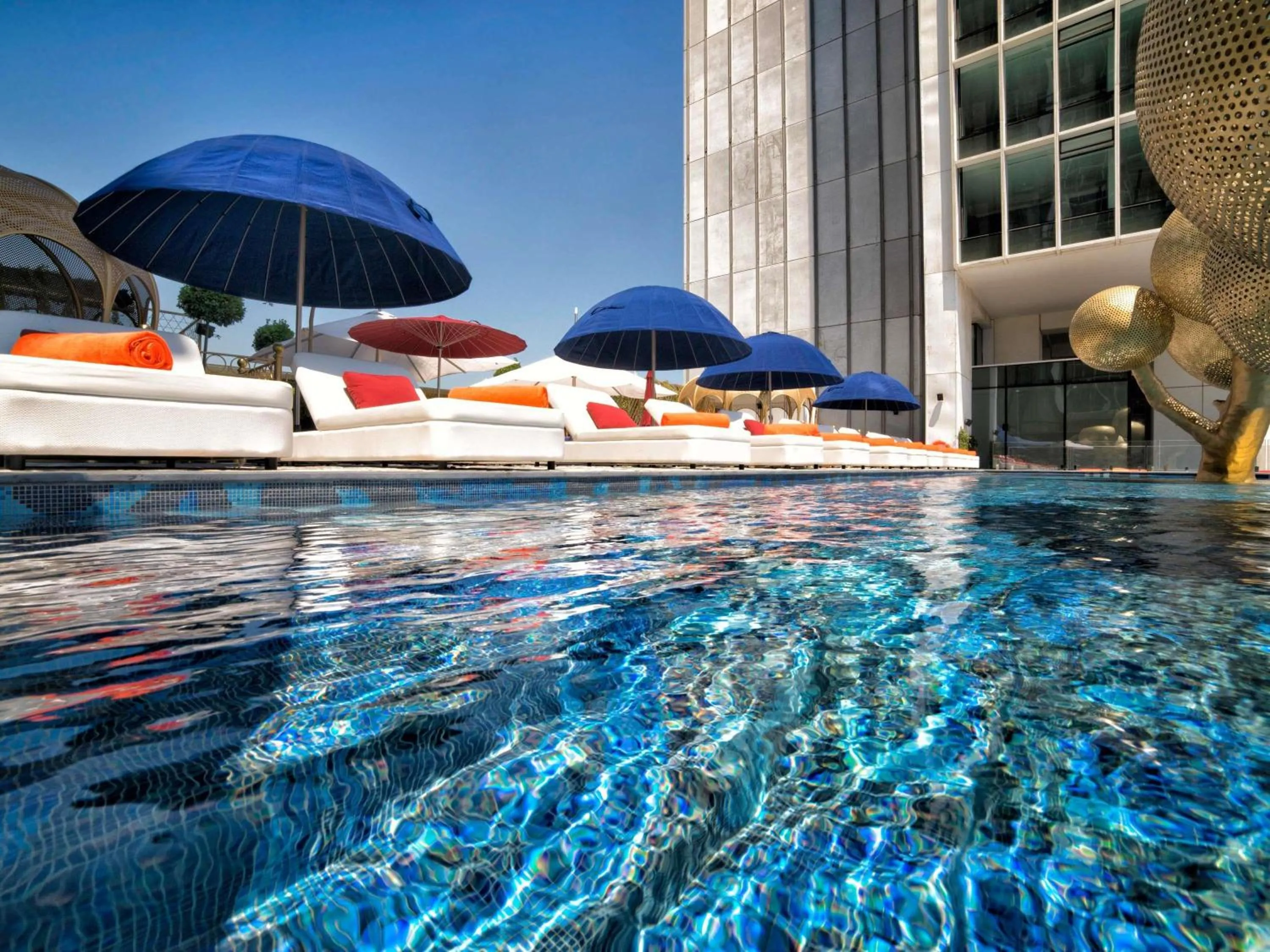 Pool view in Fairmont Quasar Istanbul Hotel