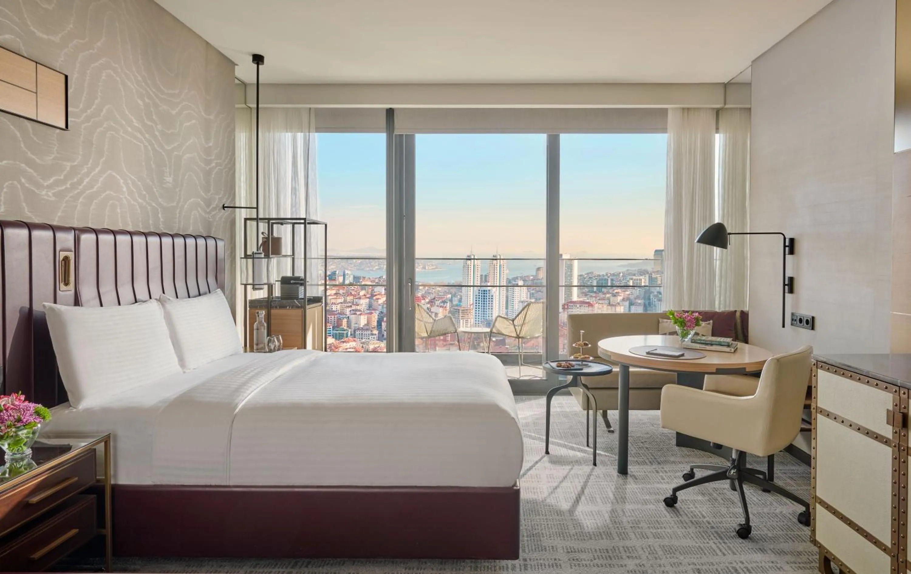 Bed in Fairmont Quasar Istanbul Hotel