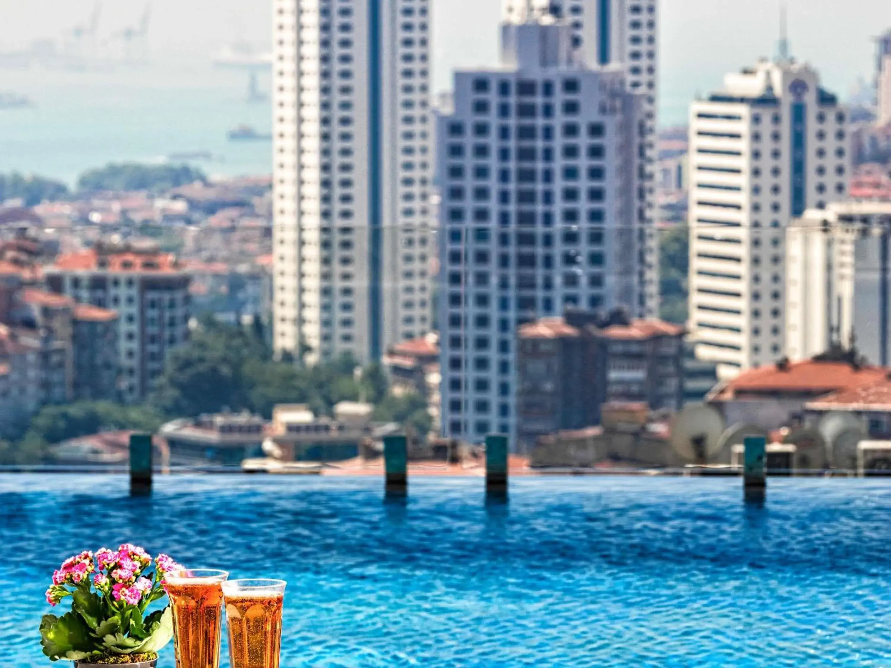 Pool view in Fairmont Quasar Istanbul Hotel Pool view in Fairmont Quasar Istanbul Hotel