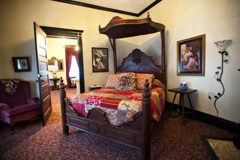 Decorative detail, Bed in Grand Victorian Inn Decorative detail, Bed in Grand Victorian Inn