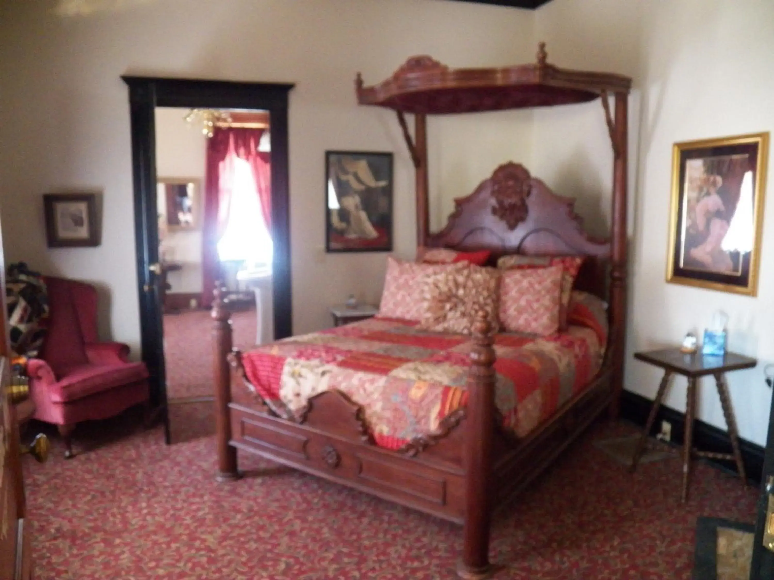 Decorative detail, Bed in Grand Victorian Inn Decorative detail, Bed in Grand Victorian Inn