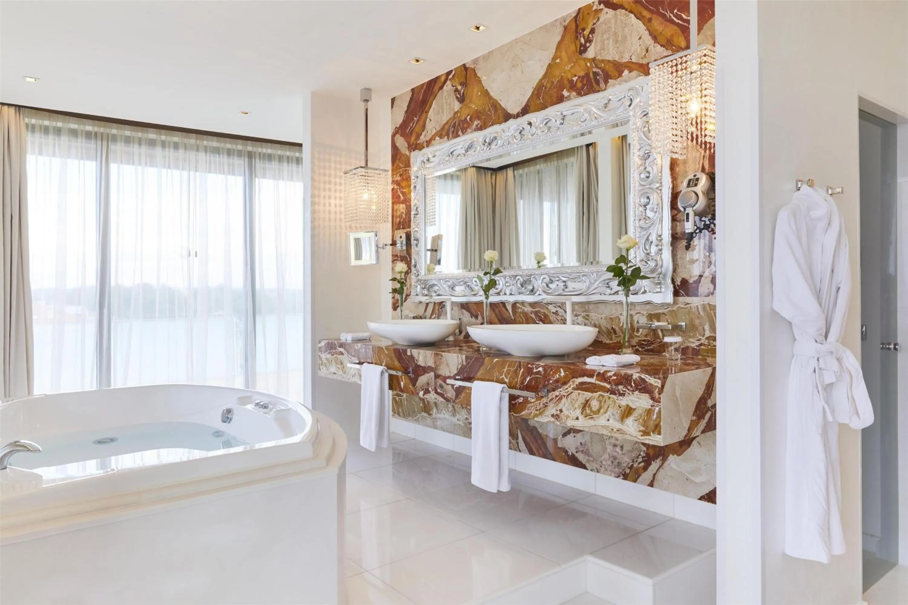 Bathroom, Bed in Kempinski Hotel Adriatic Istria Croatia