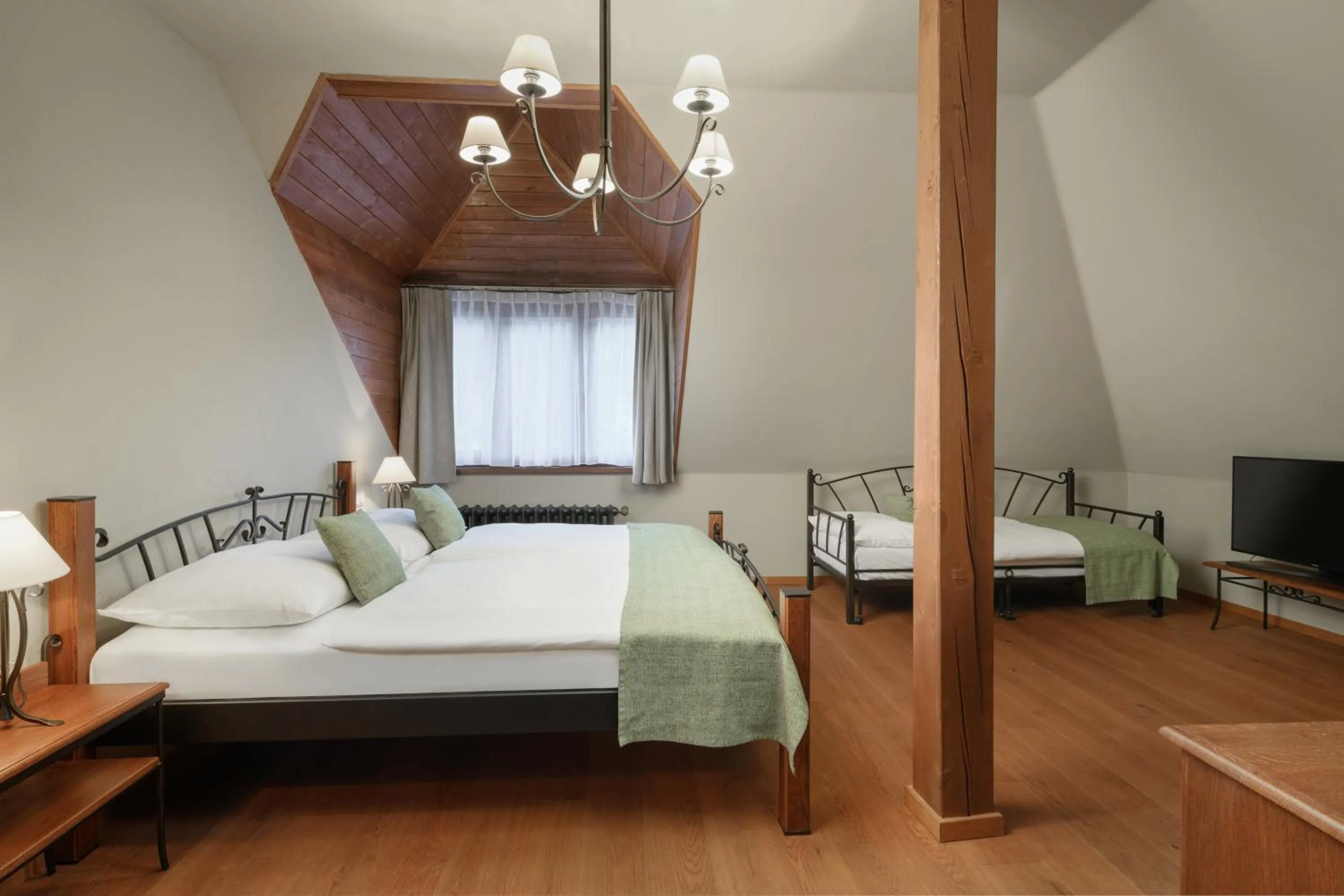 Bedroom, Bed in Resort Sobotín