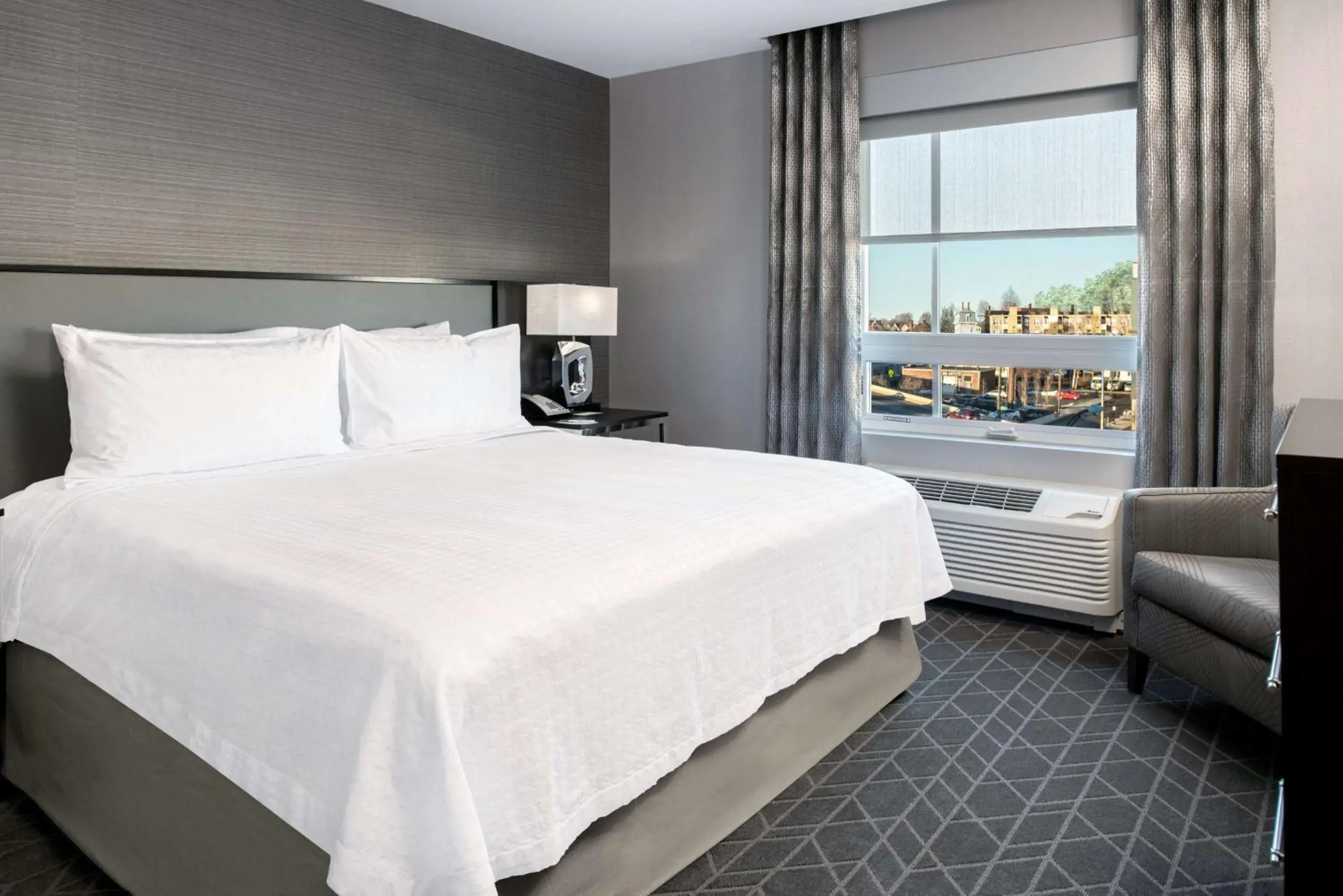 Living room, Bed in Homewood Suites By Hilton Boston Logan Airport Chelsea