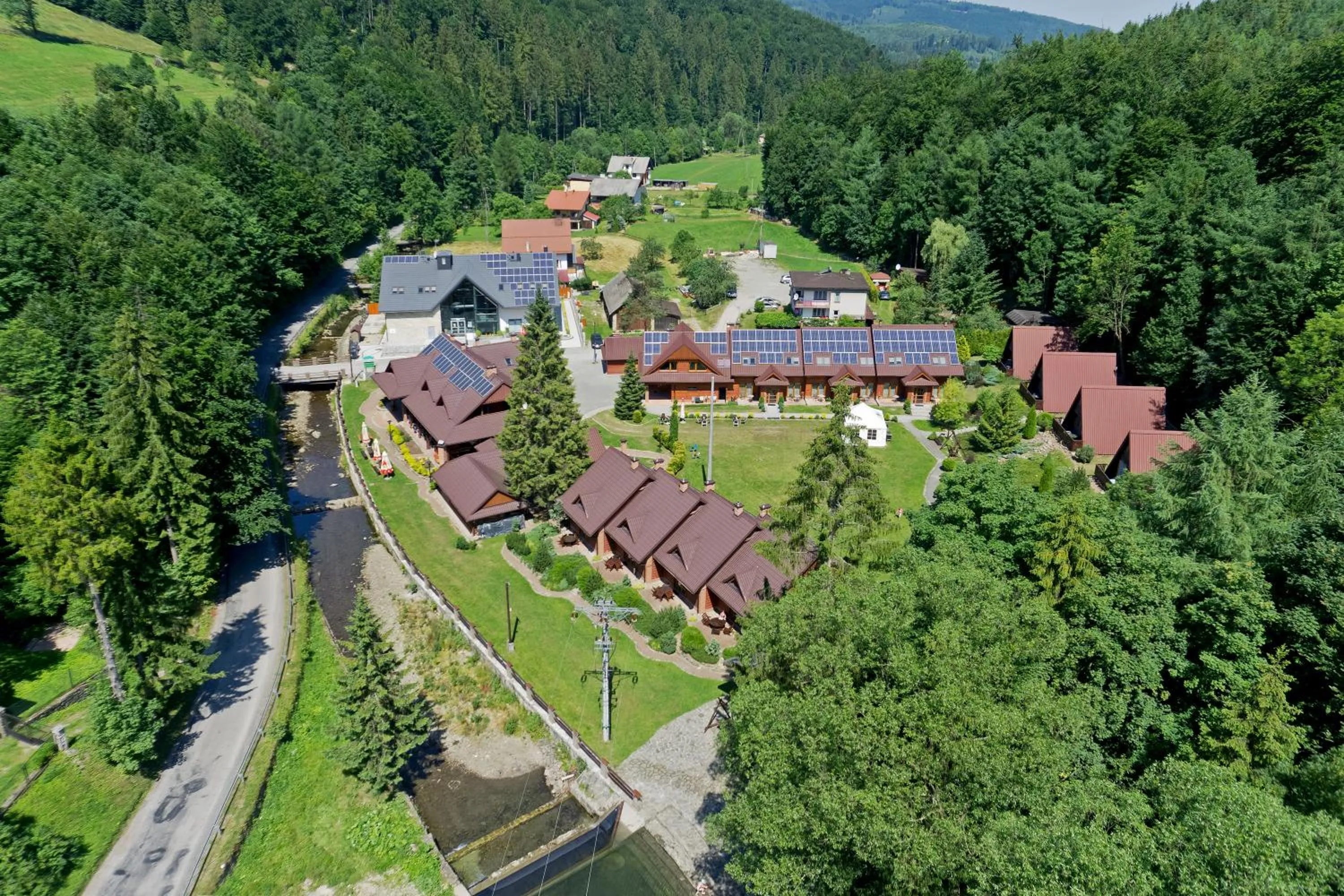 Bird's eye view in Dolina Leśnicy SKI & SPA Resort