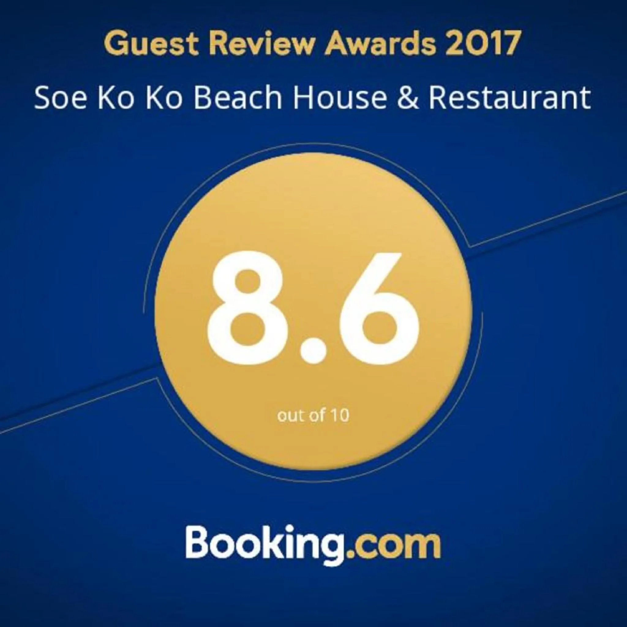 Certificate/Award in Soe Ko Ko Beach House & Restaurant