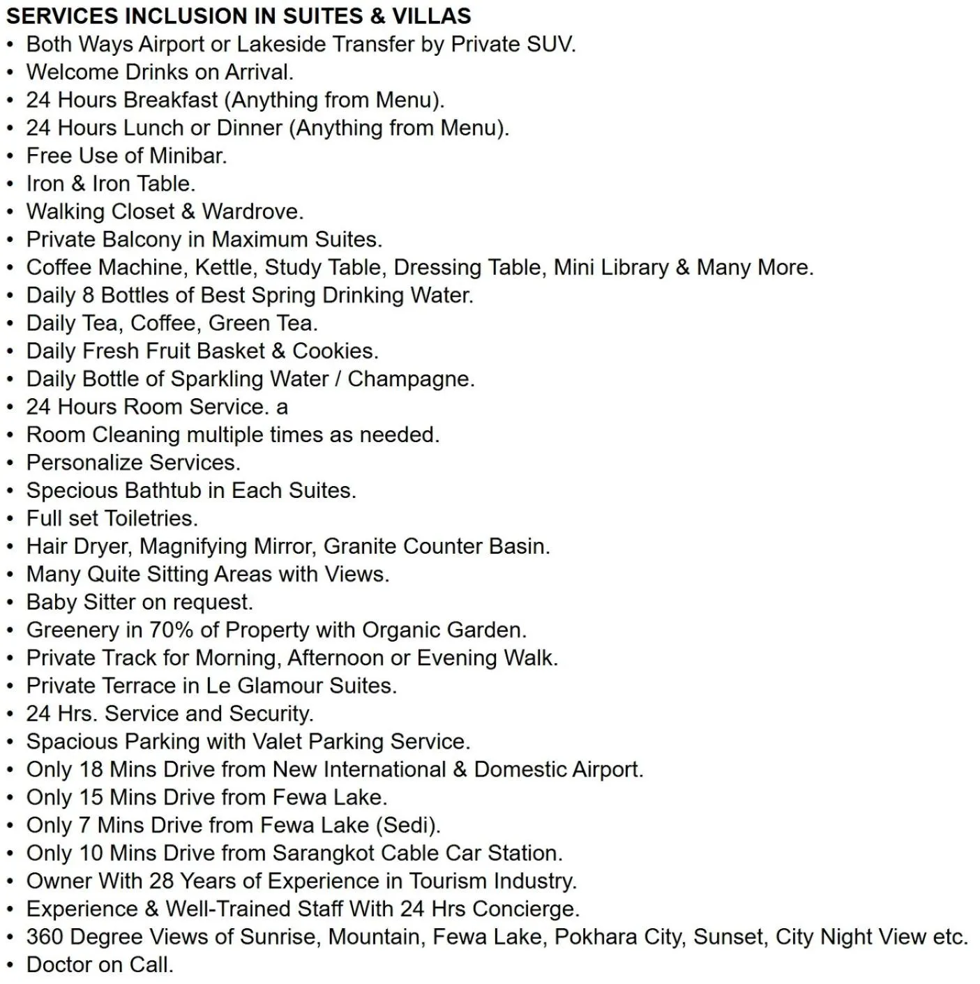 room service in Le Glamour Resort & Wellness Spa