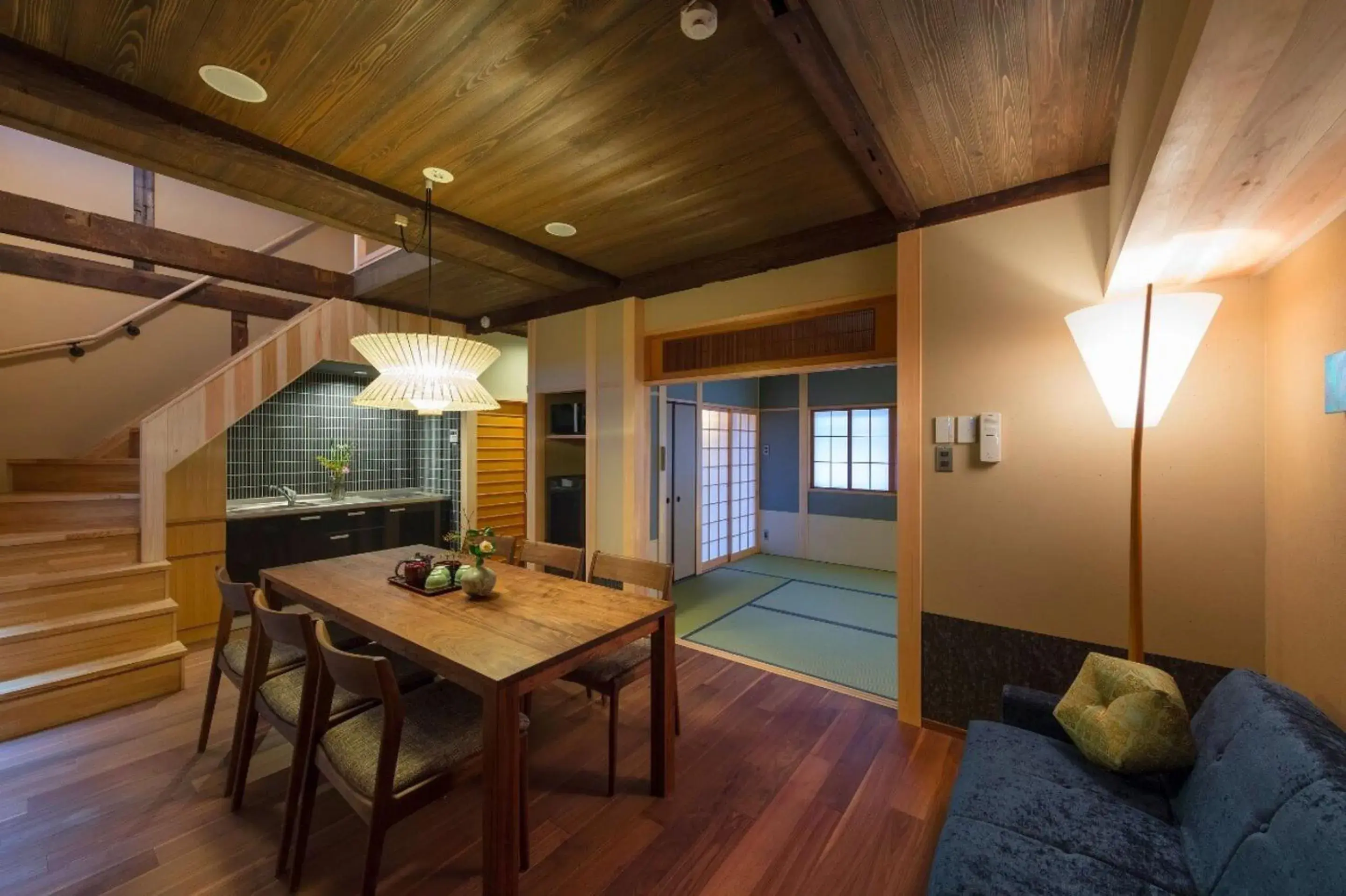 Seating area, Dining Area in Ayaginu Machiya House