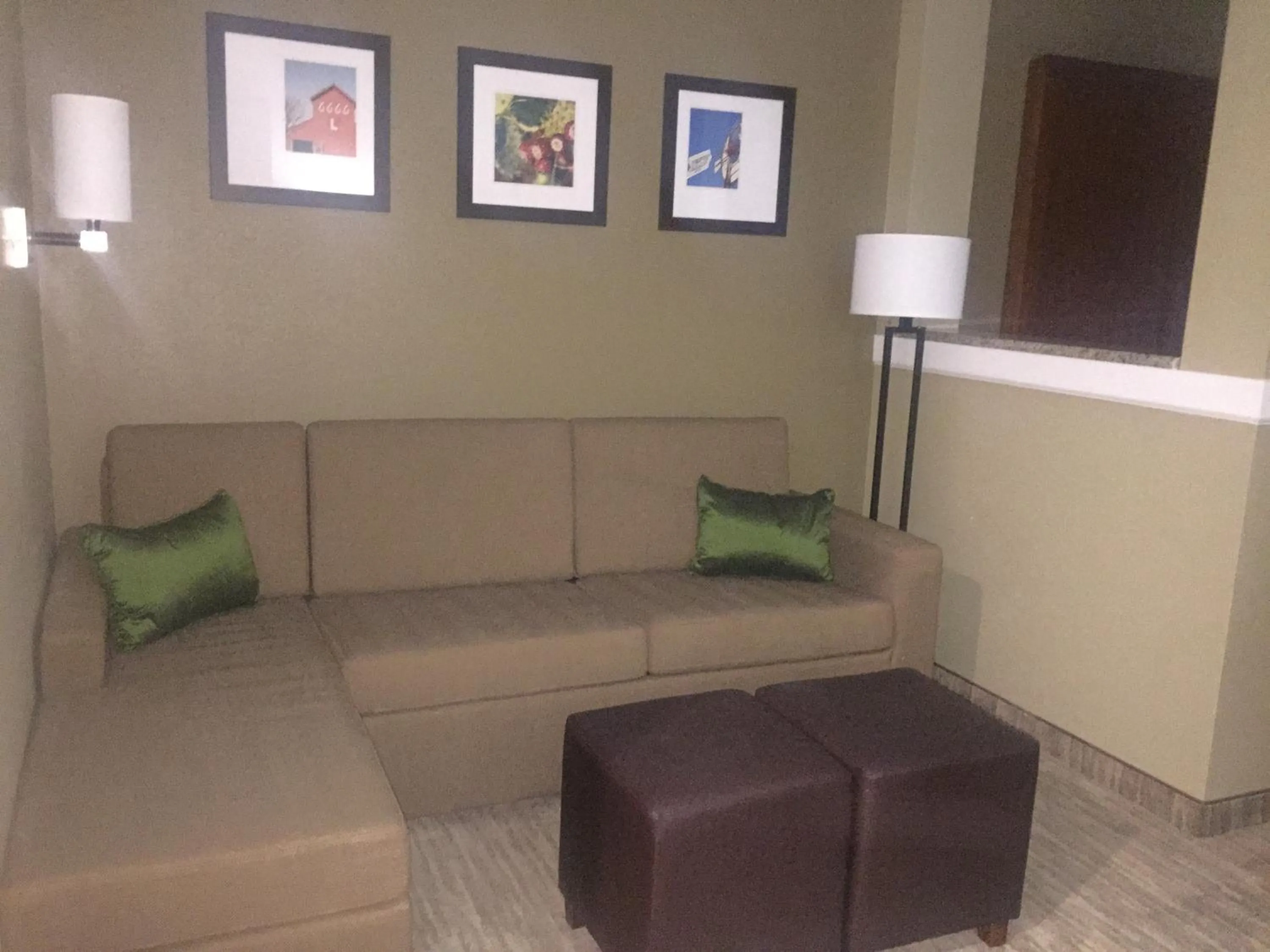 Seating area in Comfort Suites - University