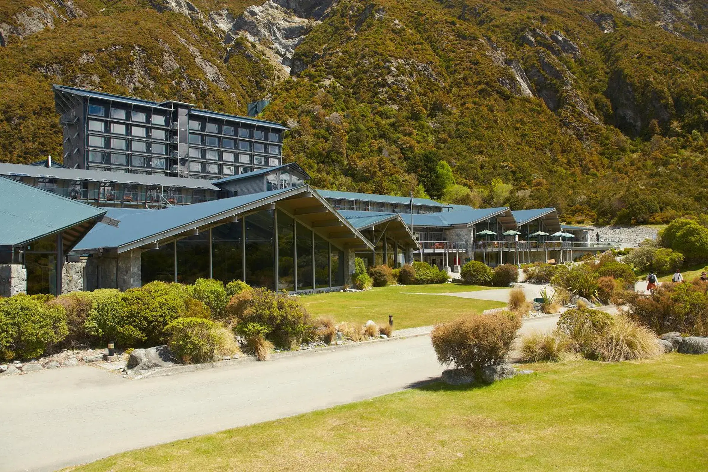 Facade/entrance in The Hermitage Hotel Mt Cook Facade/entrance in The Hermitage Hotel Mt Cook