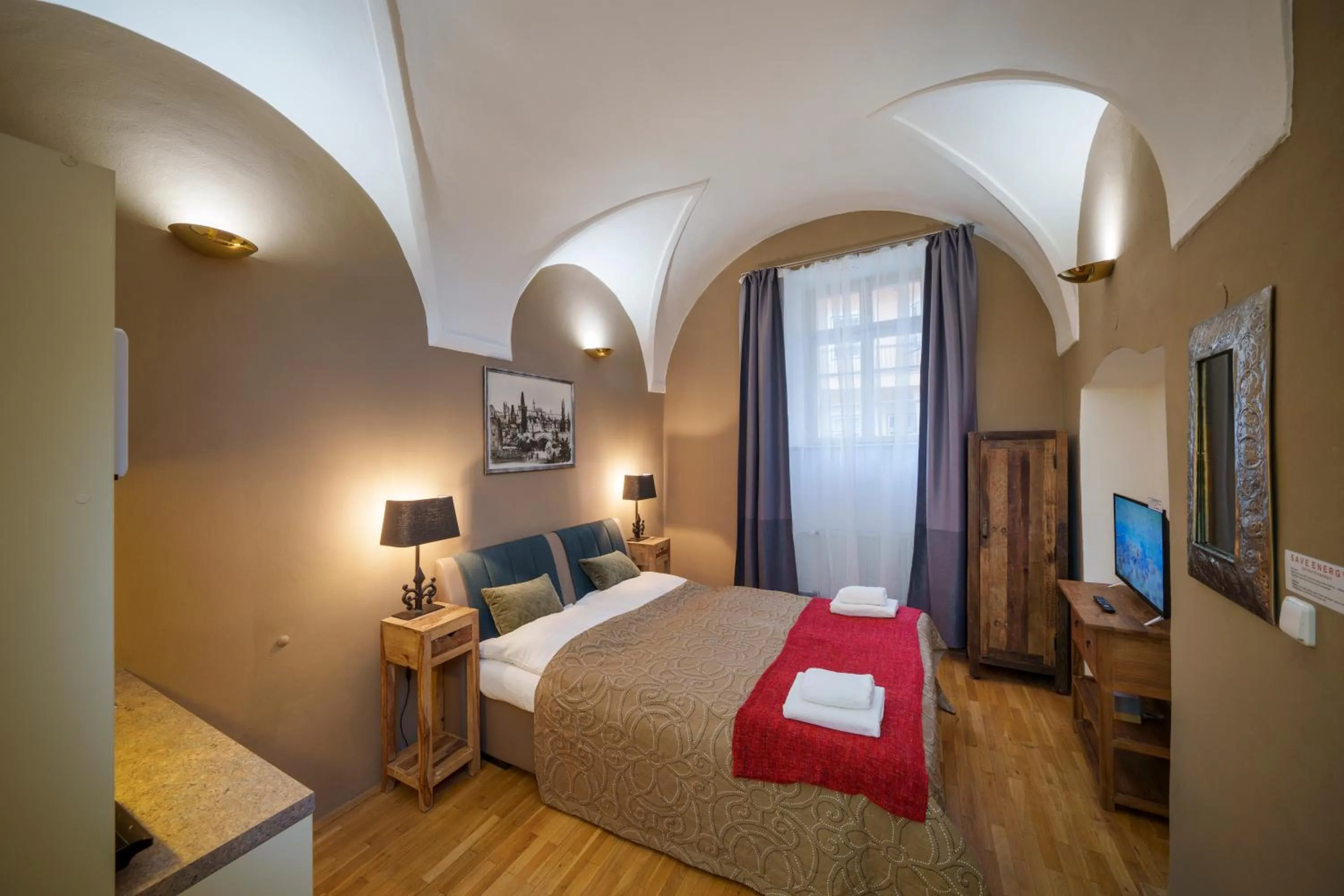 Kitchen or kitchenette, Bed in Old Town - Aparthotel Michalska