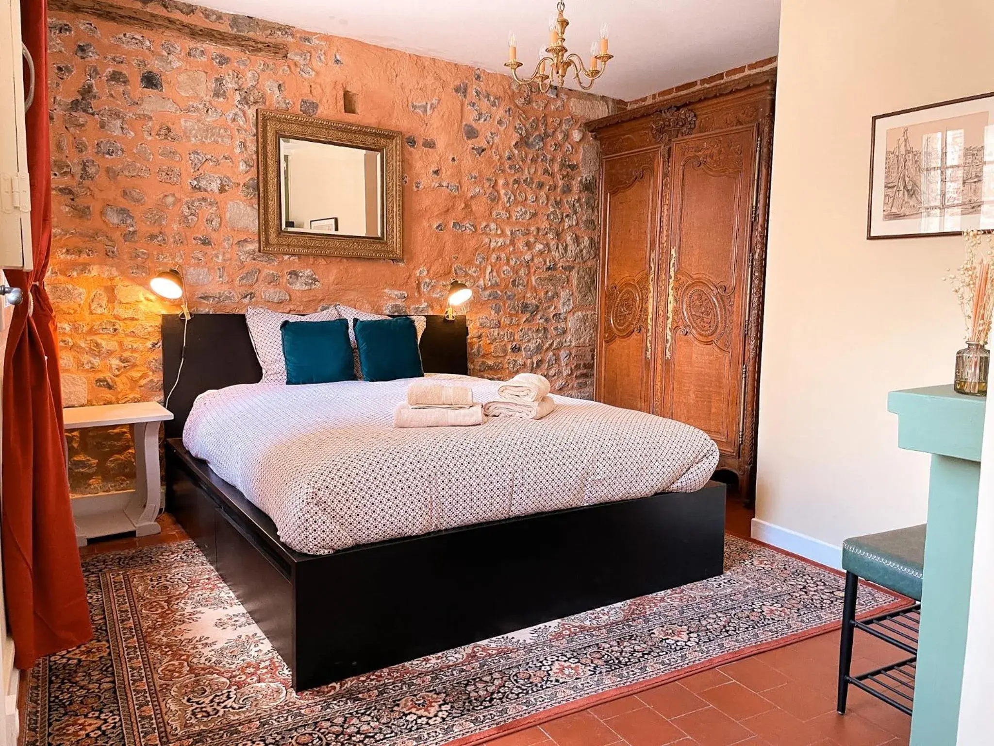 Bedroom, Bed in Clementines House Honfleur Bedroom, Bed in Clementines House Honfleur