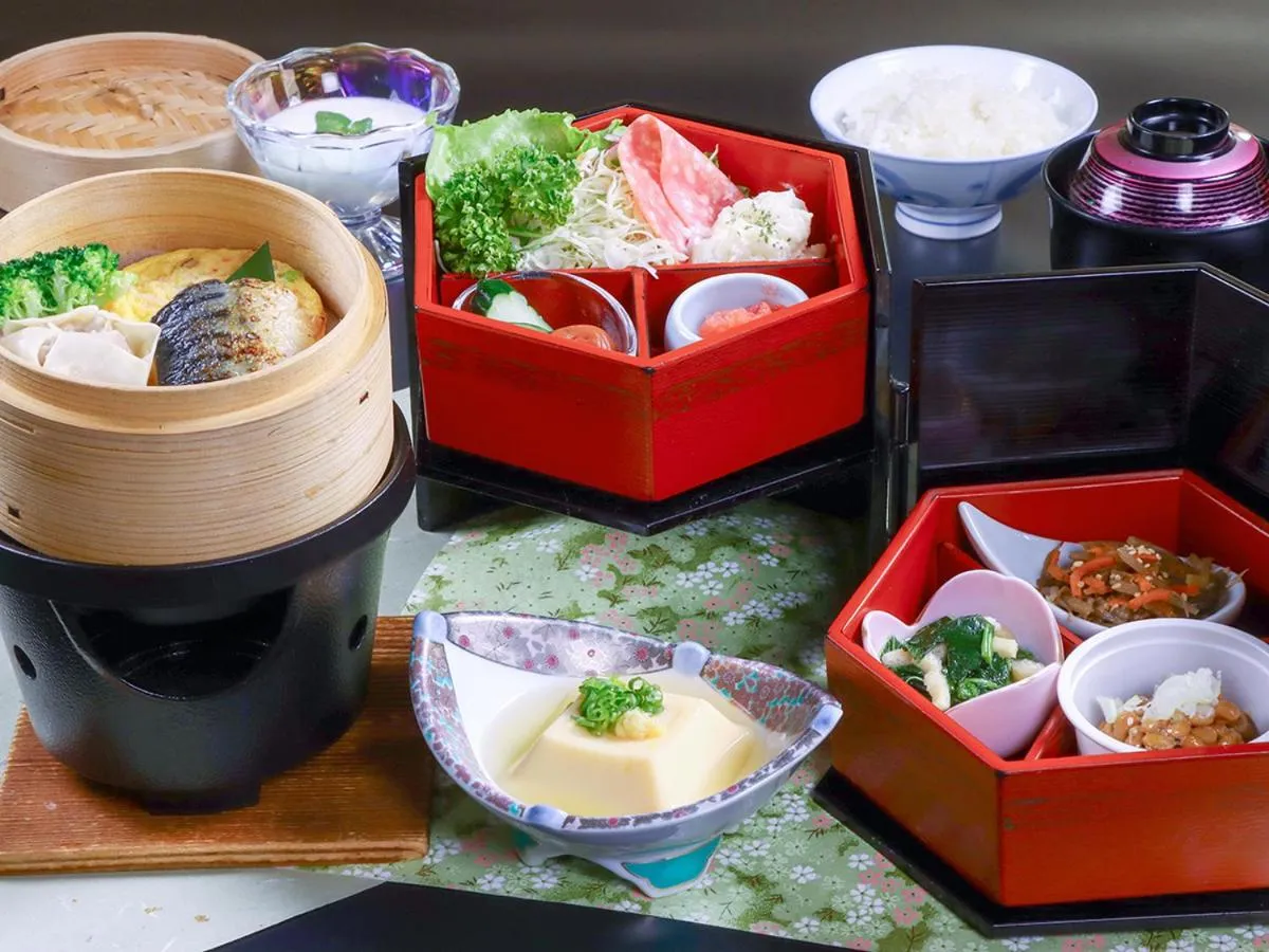 Breakfast in Shugyoku no Yu Yakushido Onsen
