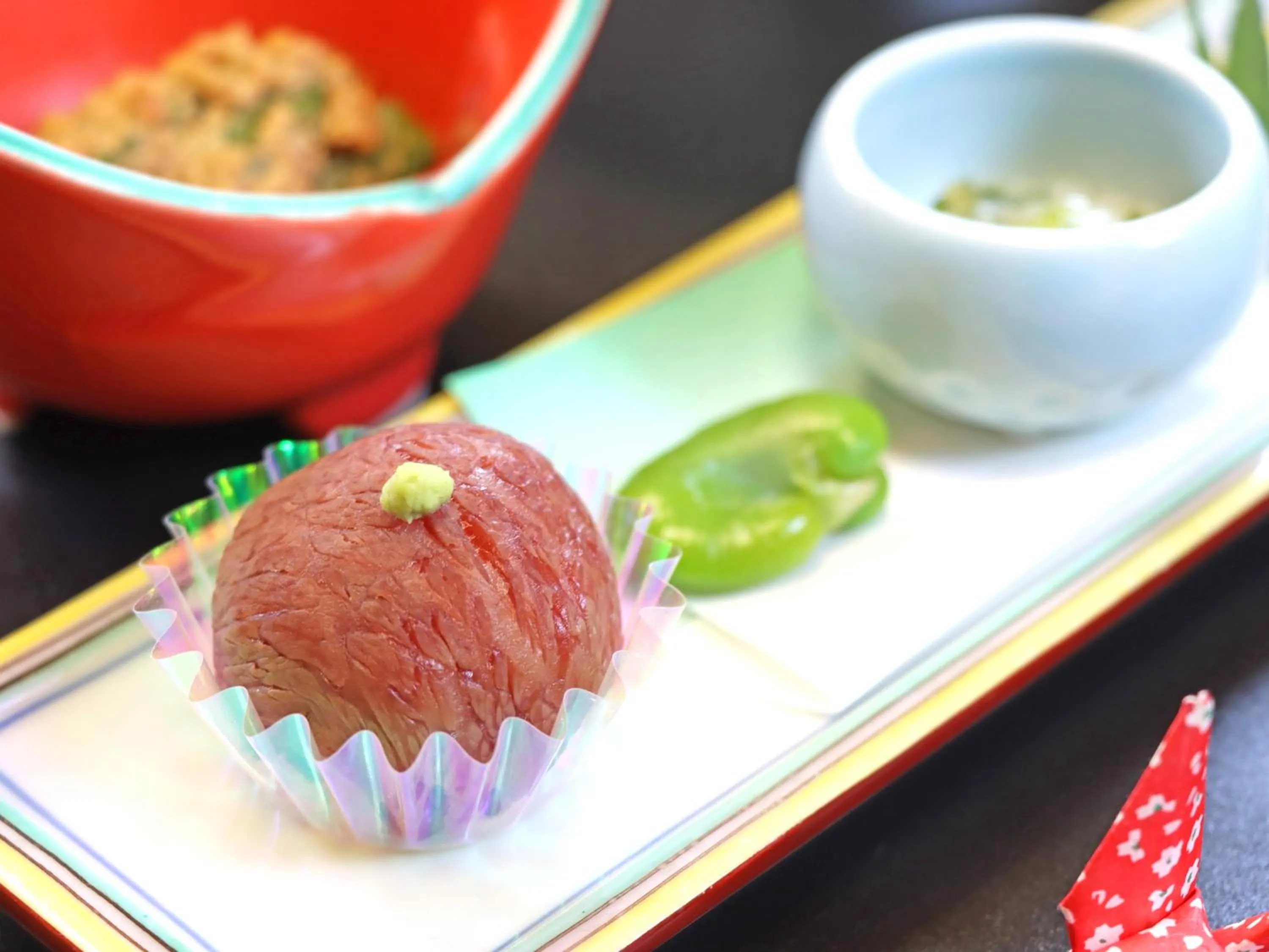 Food close-up in Shugyoku no Yu Yakushido Onsen