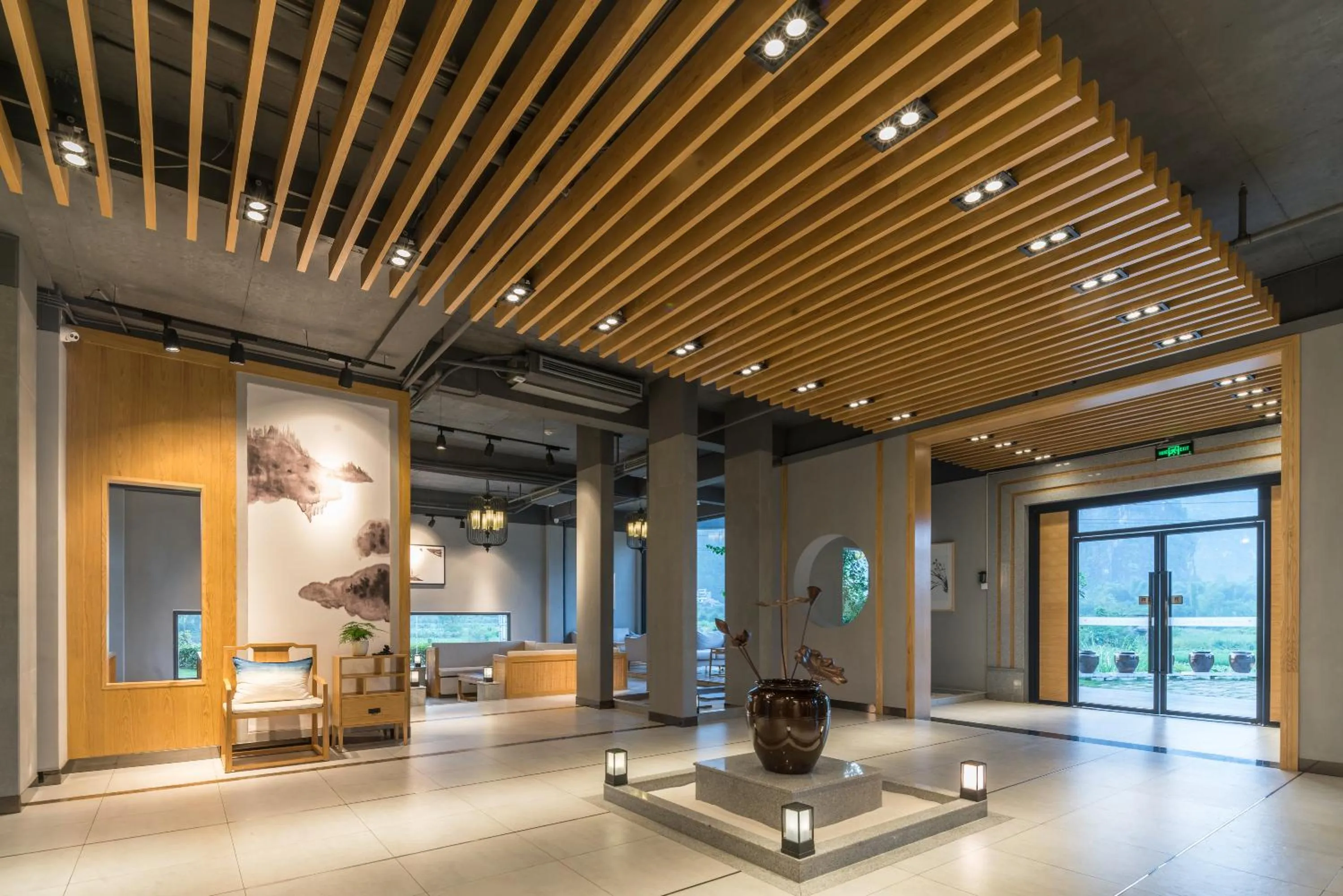 Seating area in Yangshuo Zen Garden Resort - Rich Chinese traditional activities