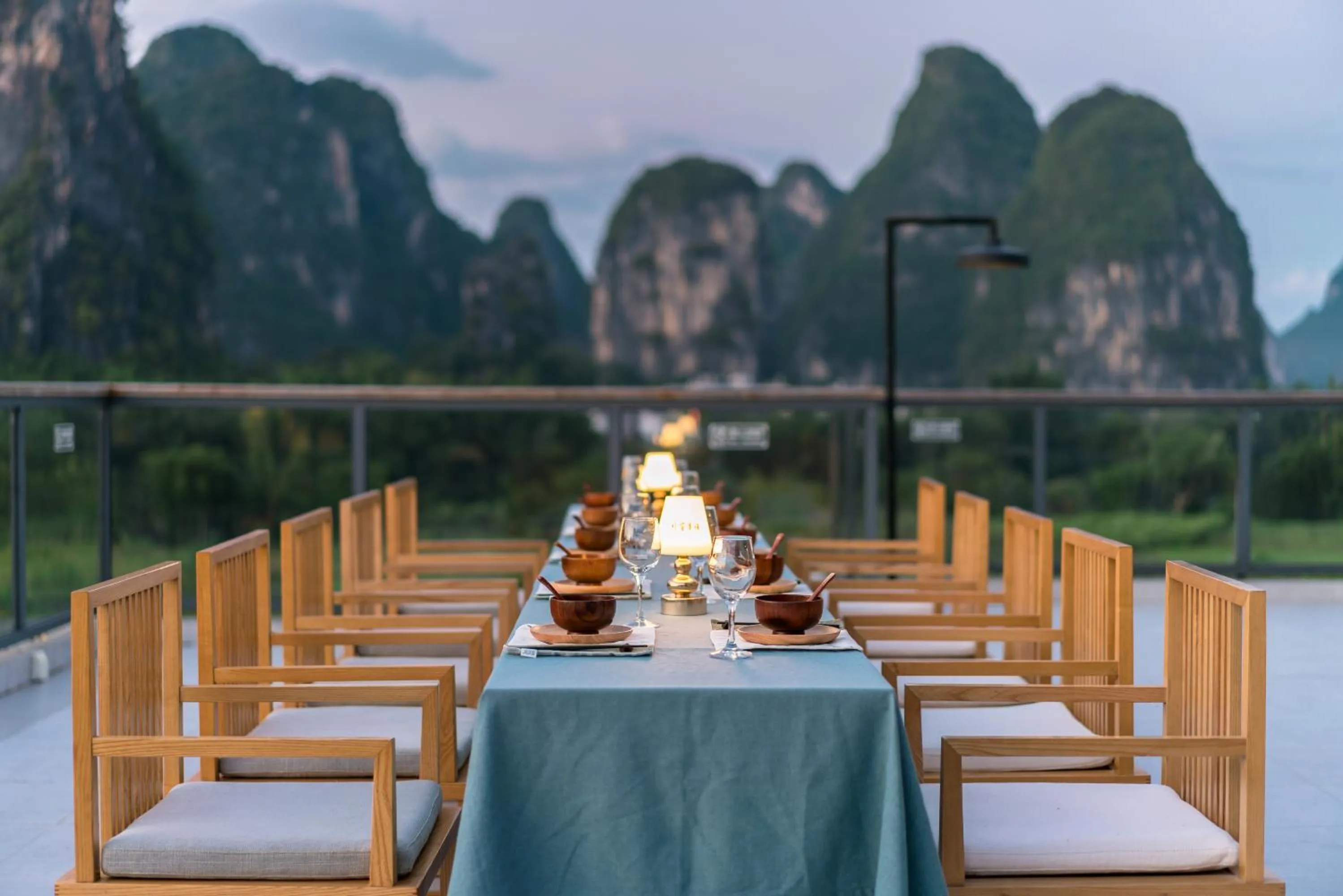 Balcony/Terrace in Yangshuo Zen Garden Resort - Rich Chinese traditional activities