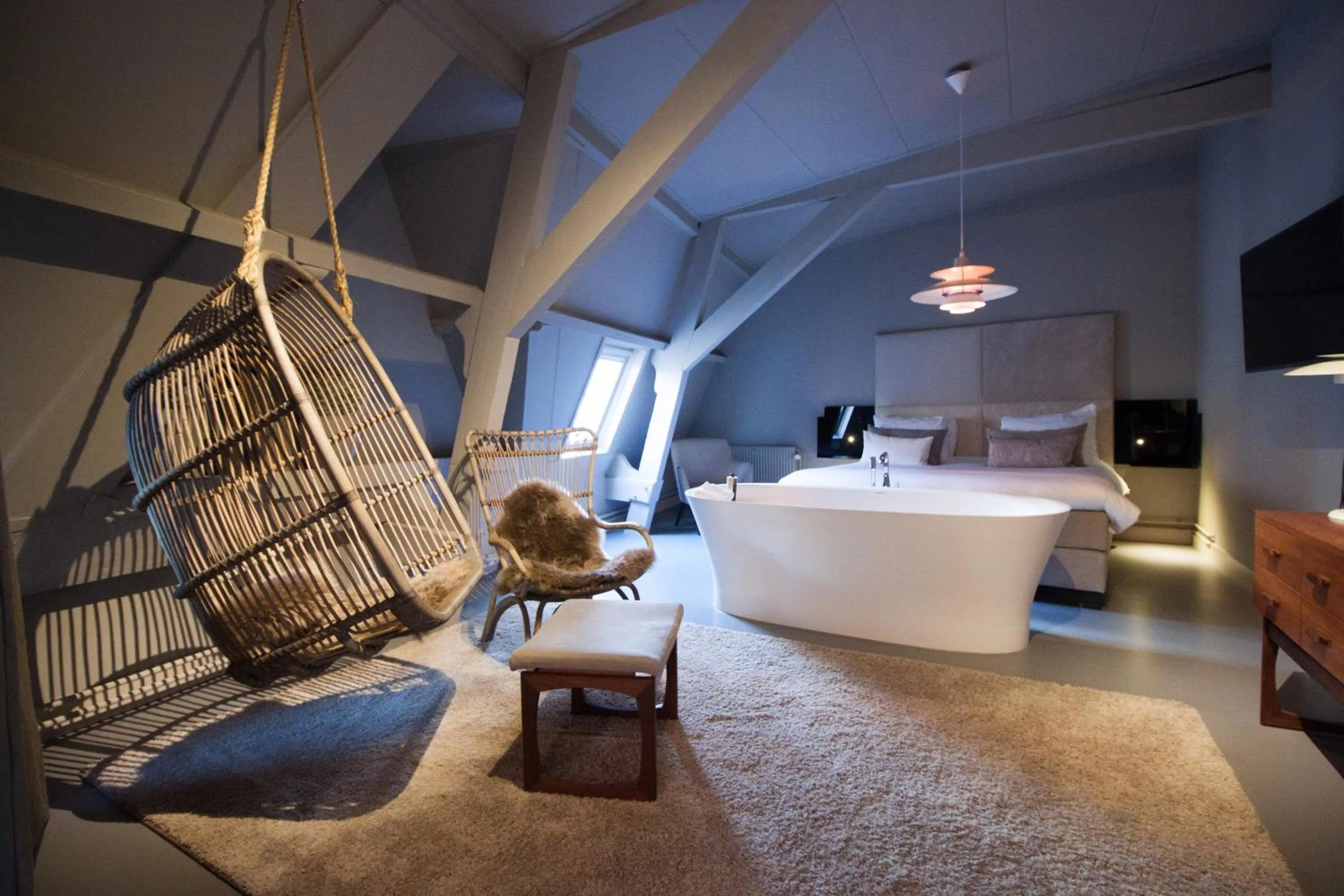 Bed in Boutiquehotel Staats