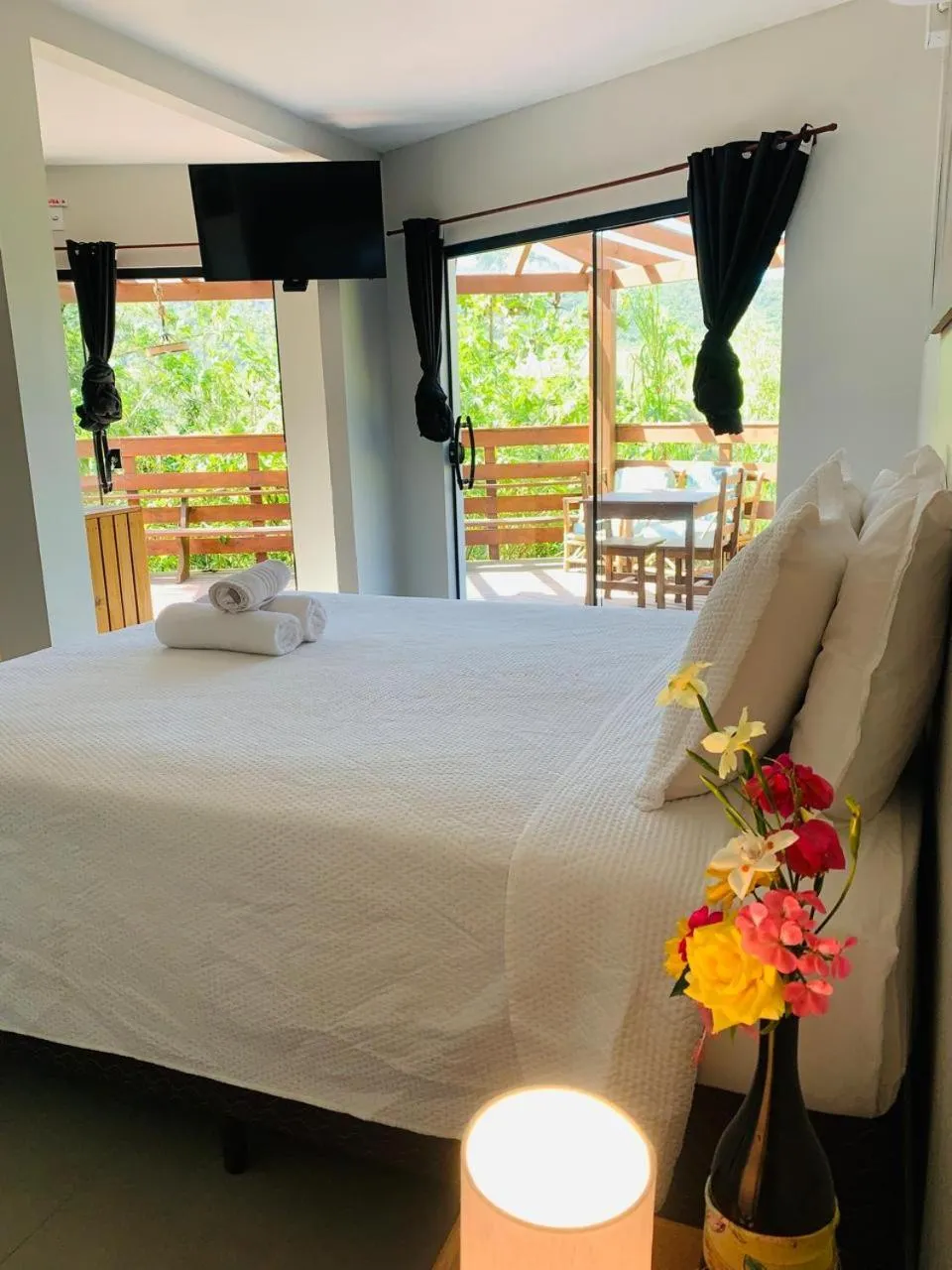 Bed in Pousada La Creación