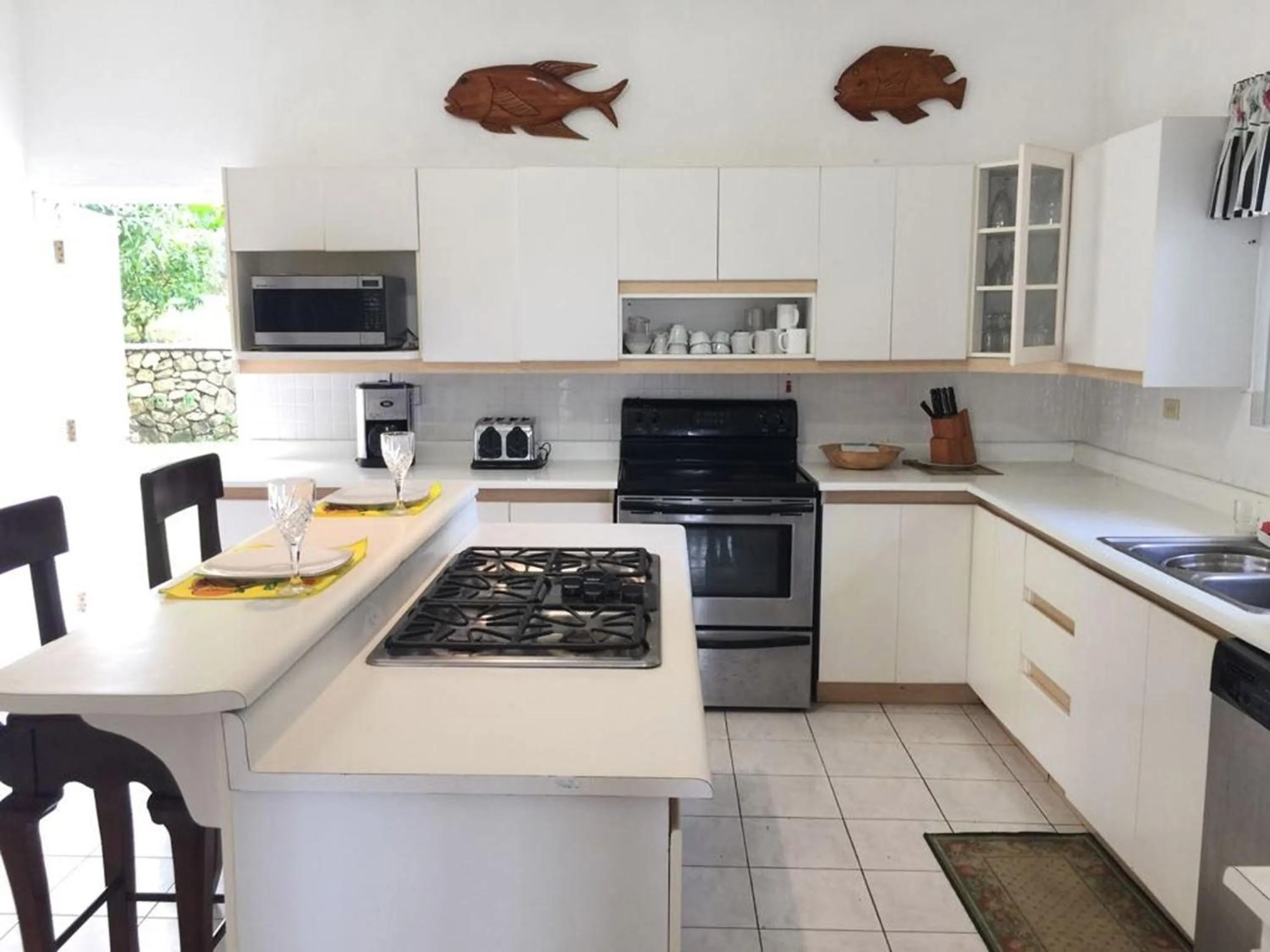 Communal kitchen in All Nations Guest House