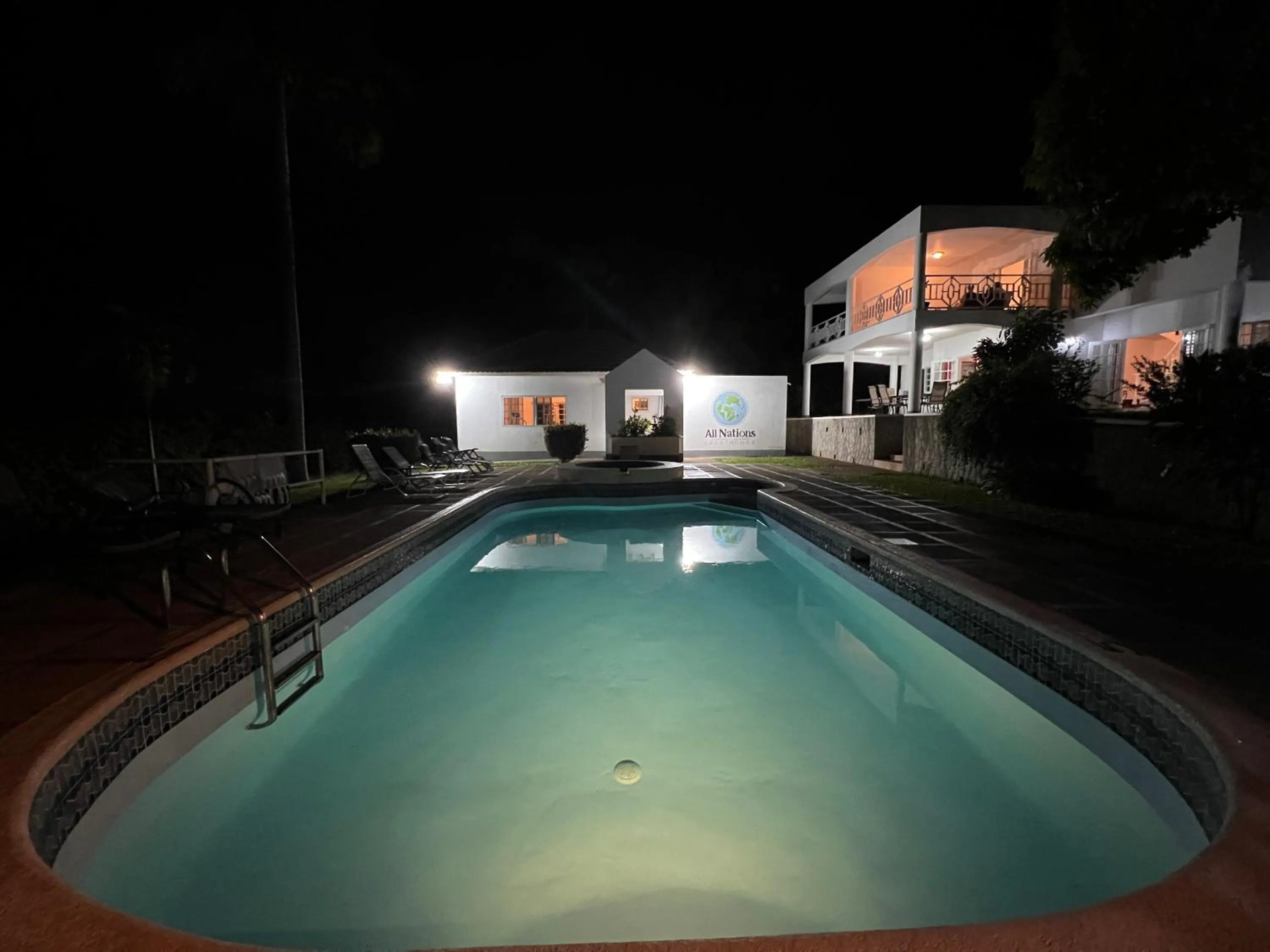 Swimming pool in All Nations Guest House