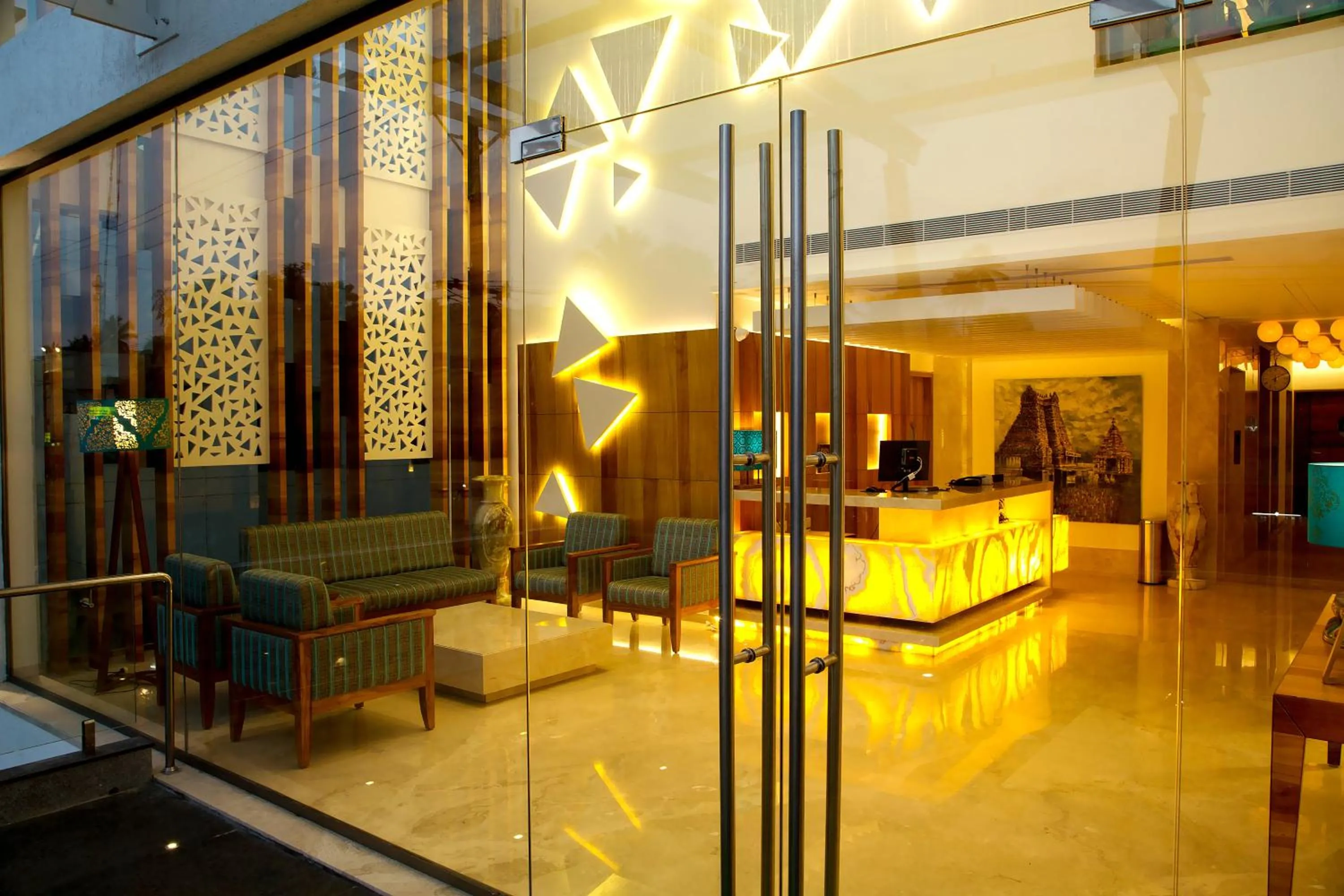 Lobby or reception in KVM Hotels Srirangam