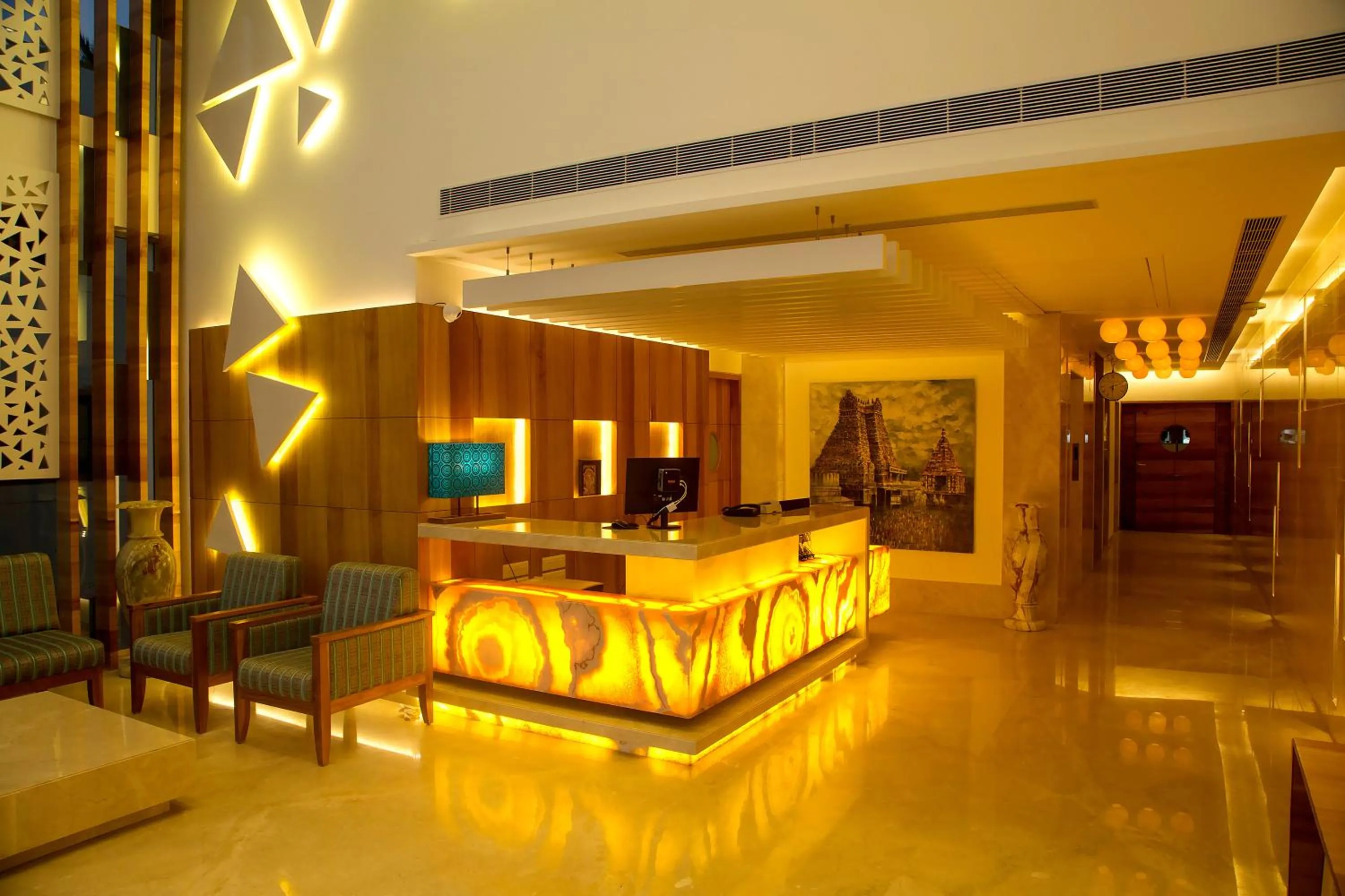 Lobby or reception in KVM Hotels Srirangam