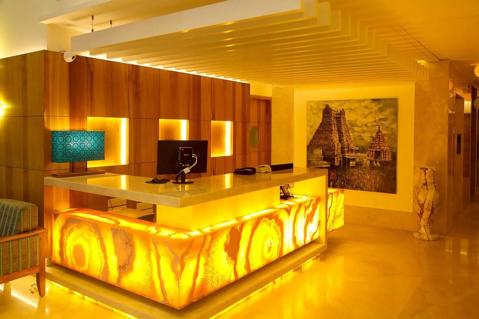 Lobby or reception in KVM Hotels Srirangam