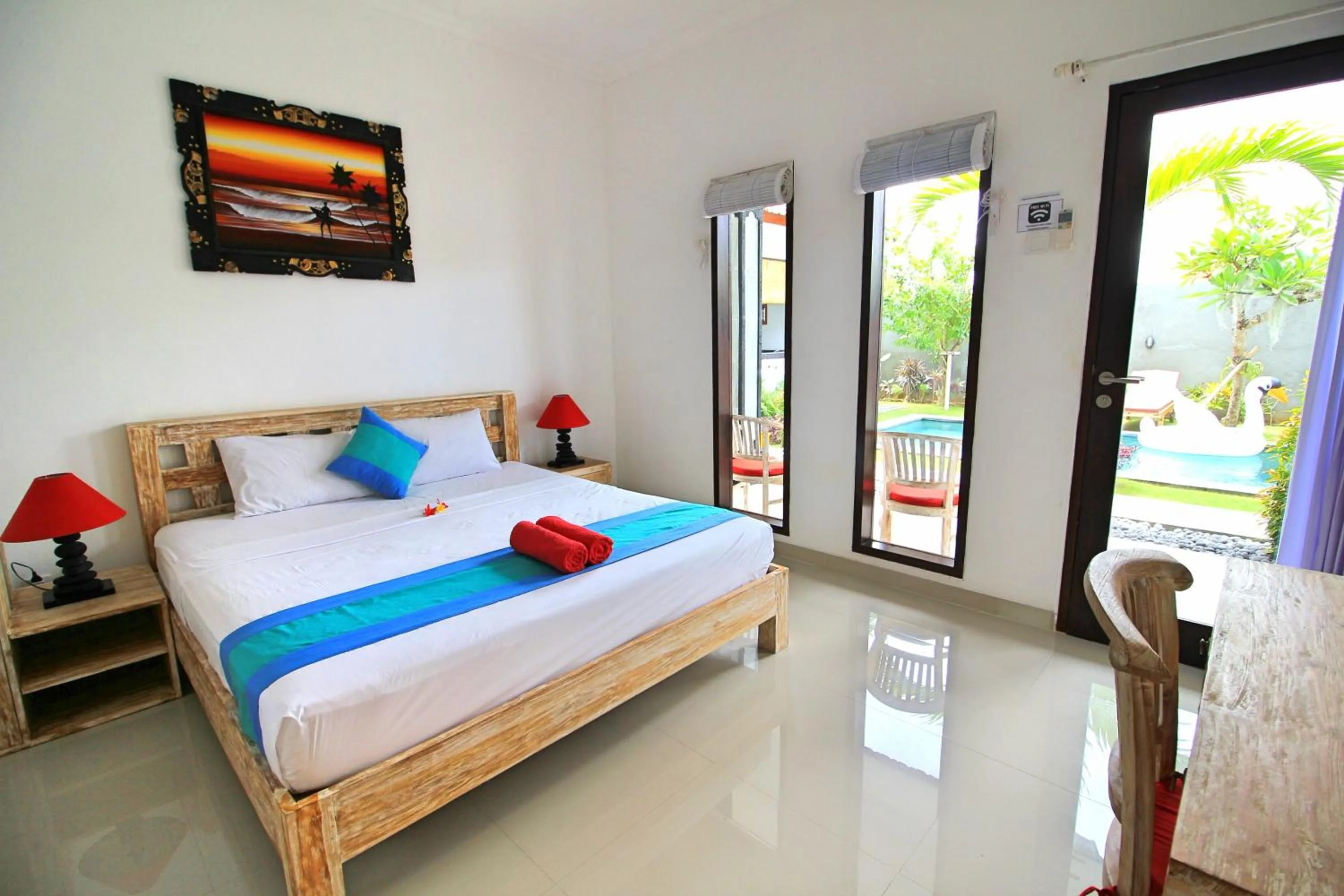Bed in Surf Lodge Canggu