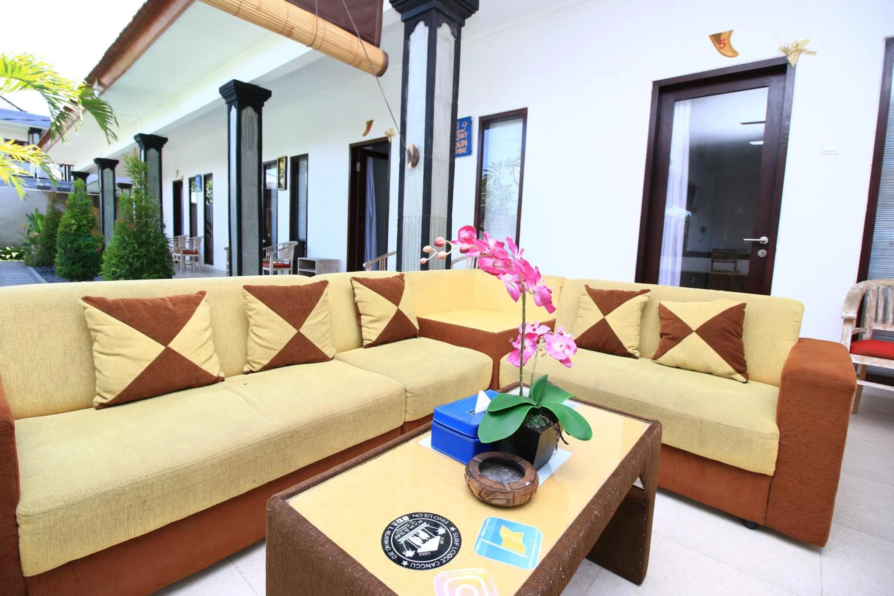 Communal lounge/ TV room in Surf Lodge Canggu