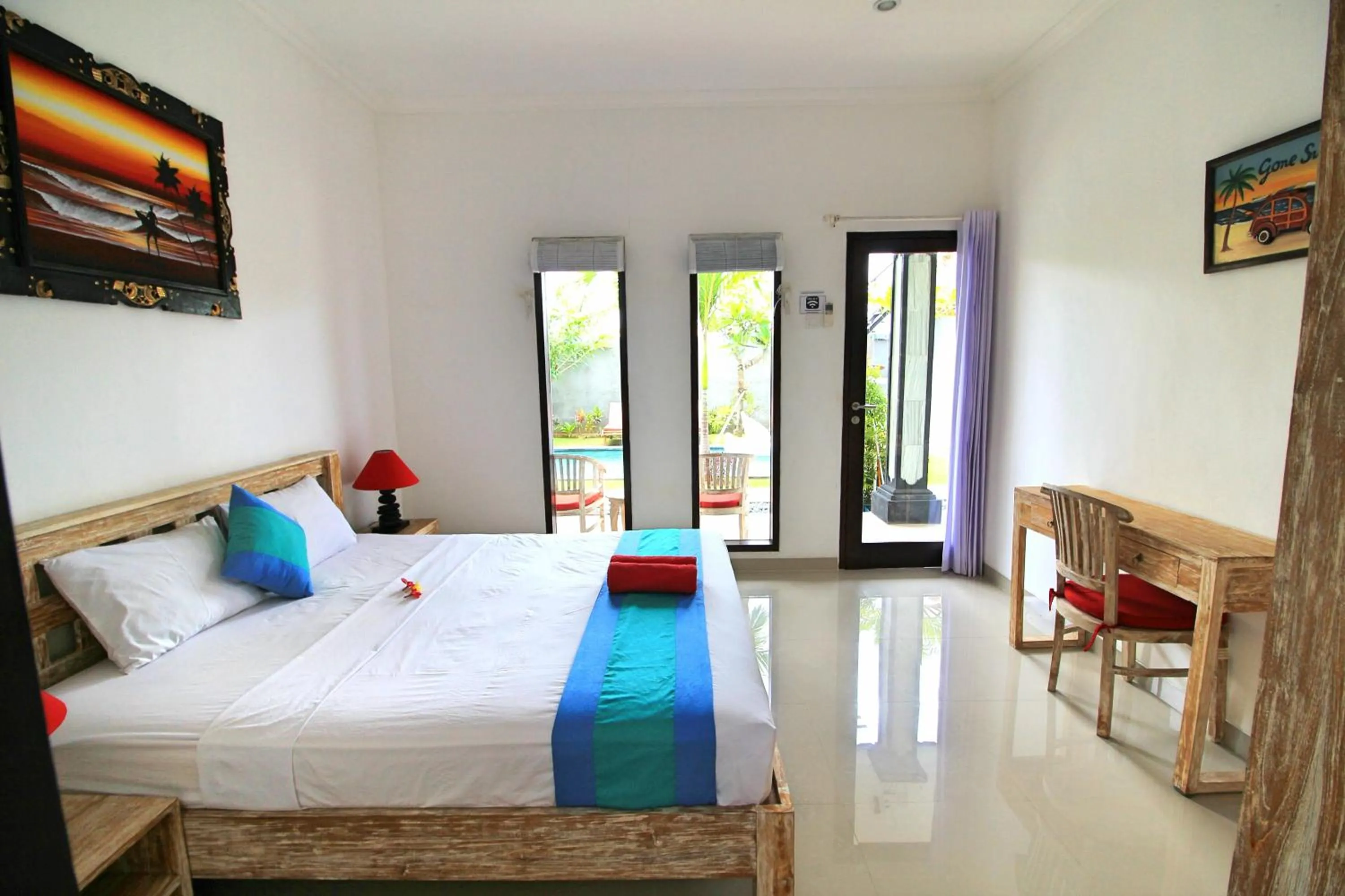 Bed in Surf Lodge Canggu