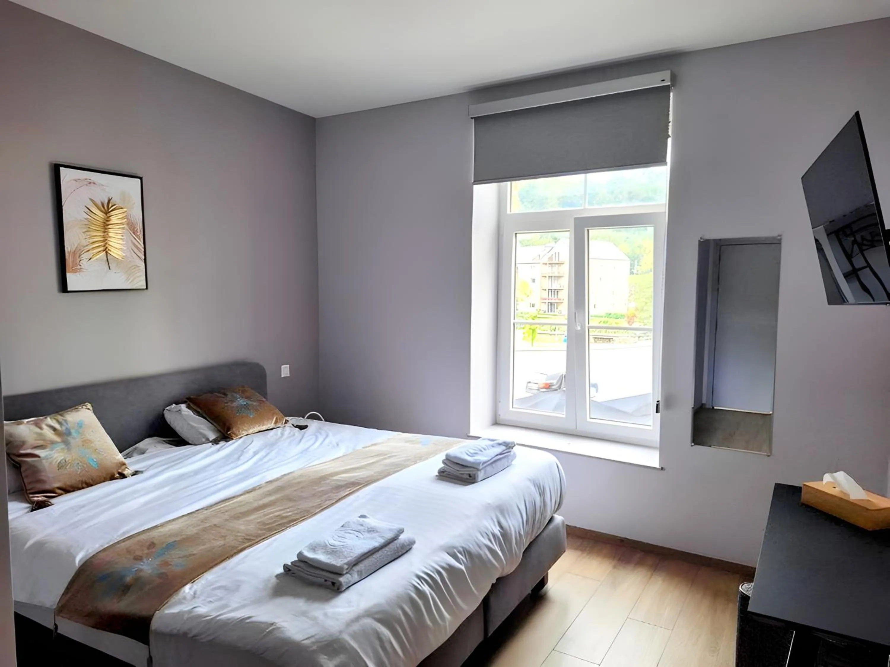 Bed in Hotel-Restaurant Bonhomme