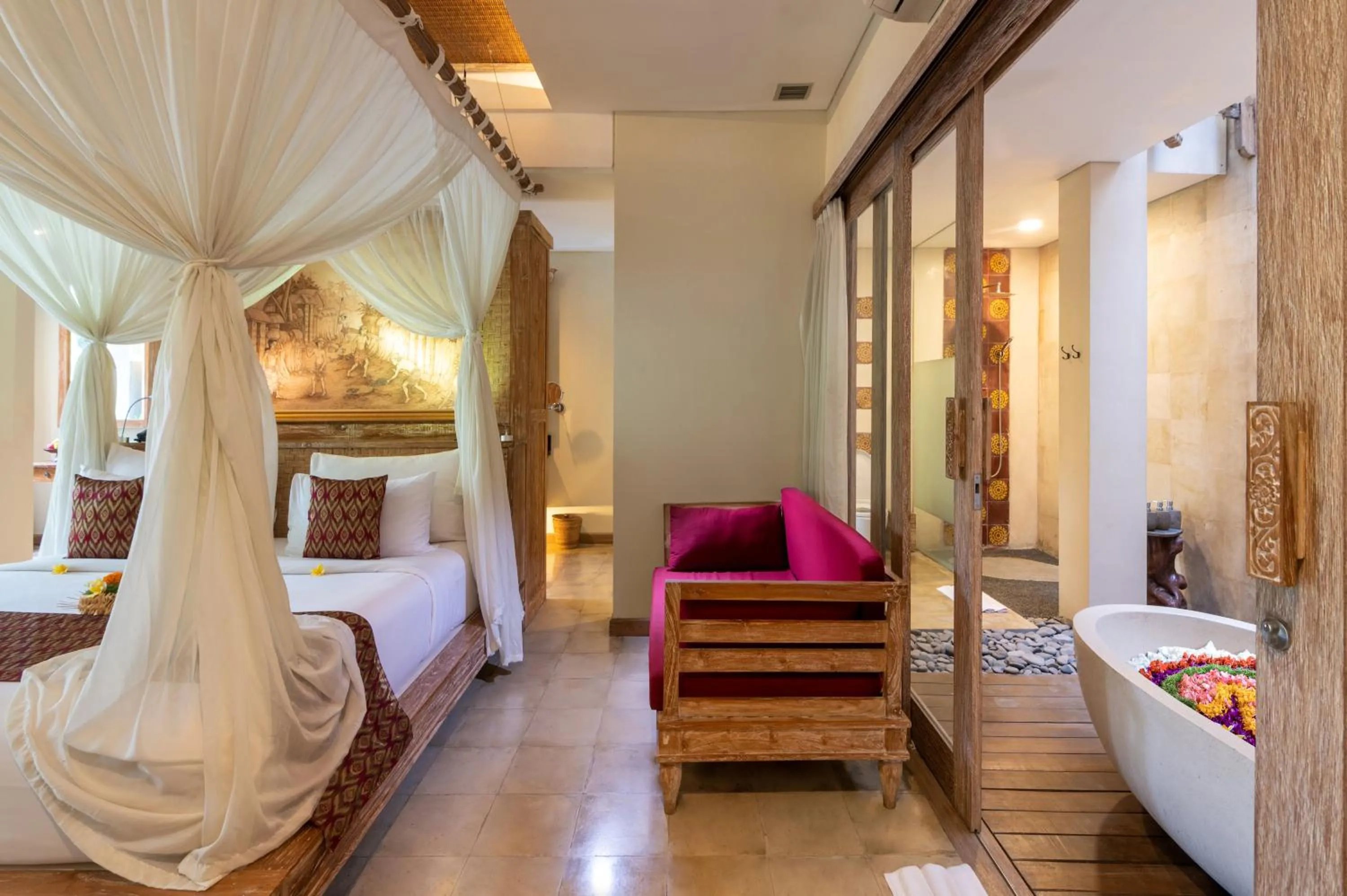 Bed in The Udaya Resorts and Spa