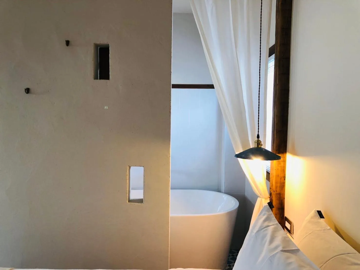 Bath, Bed in Casa Ostia