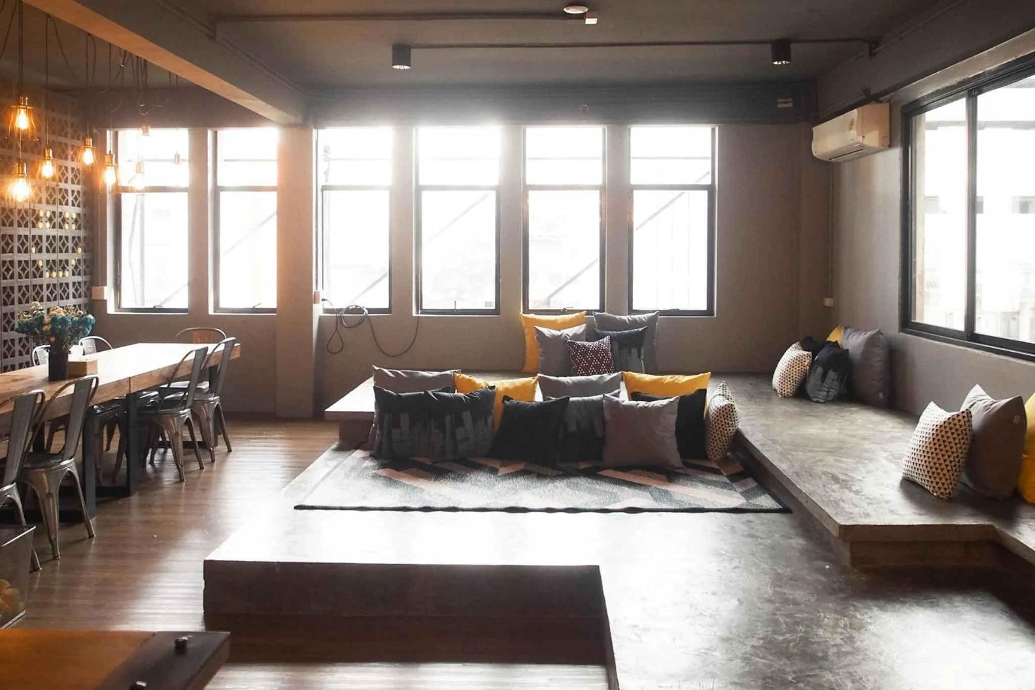 Seating area in Silom Space Hostel