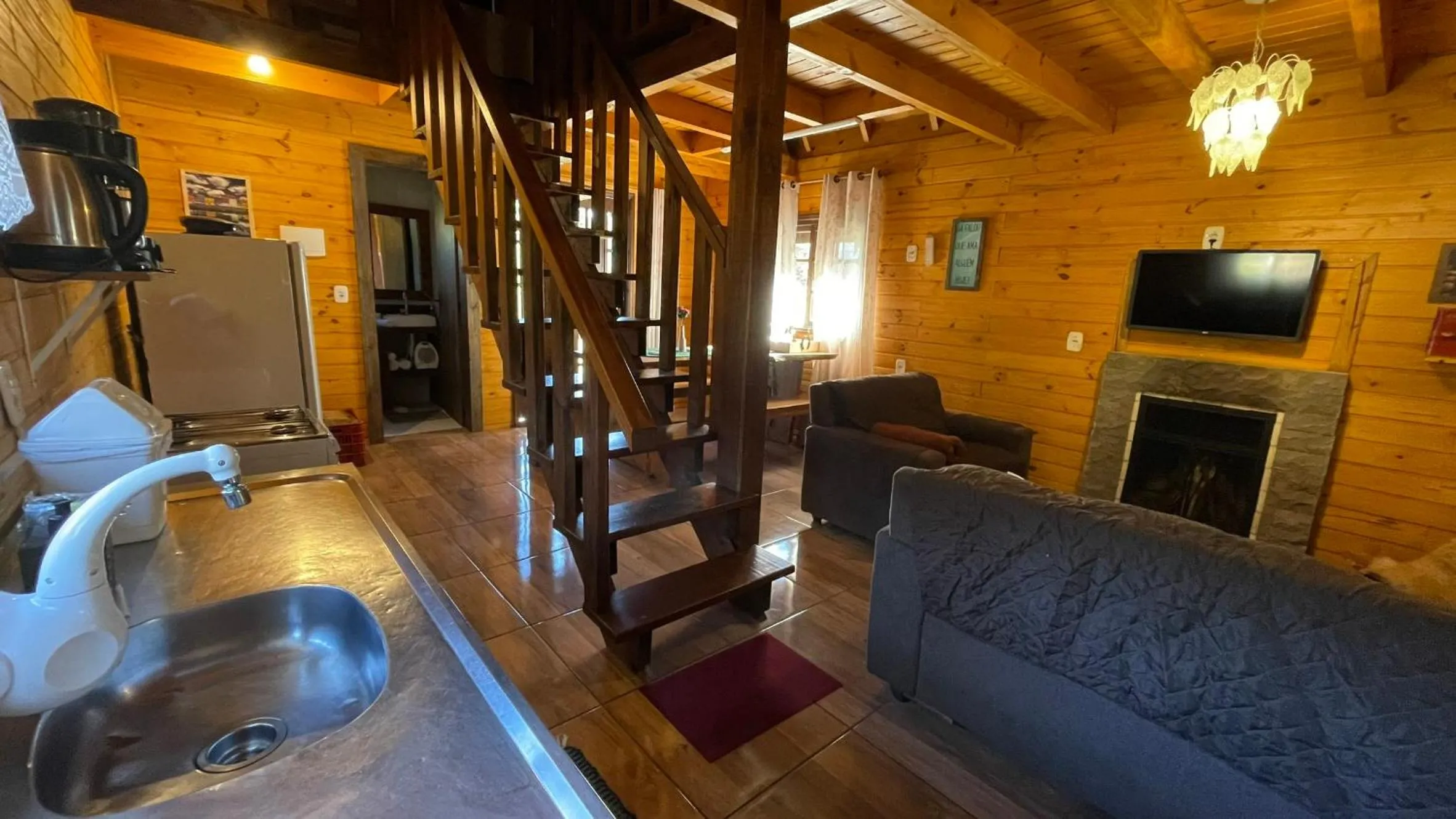 Living room in Cabanas em Canela - Leão da Tribo de Judá- Refúgio com Piscina