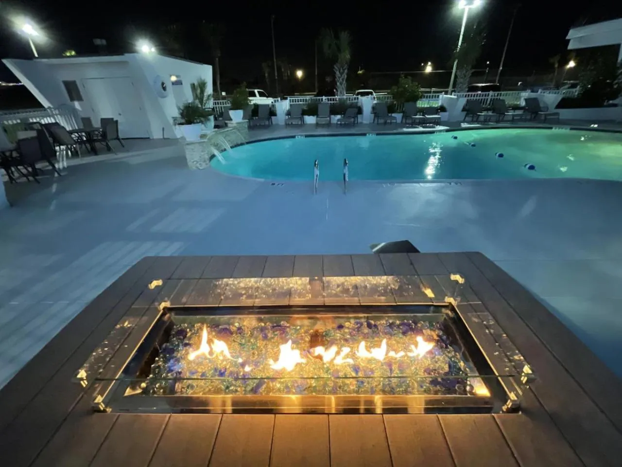 Pool view in Islander East Condominiums