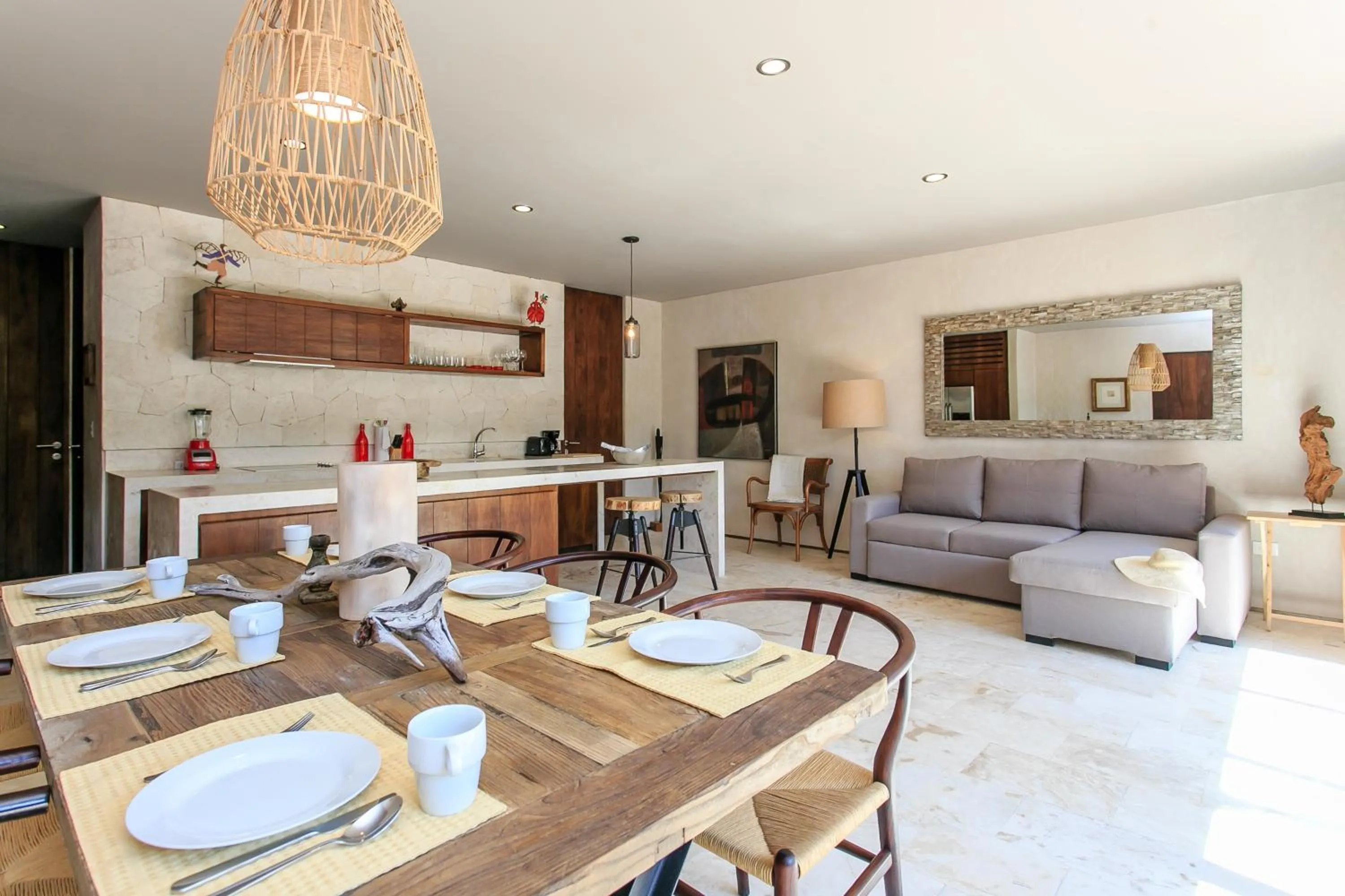 Kitchen or kitchenette in Eco-chic Design Condos Wrapped in Nature's Elements by Stella Rentals