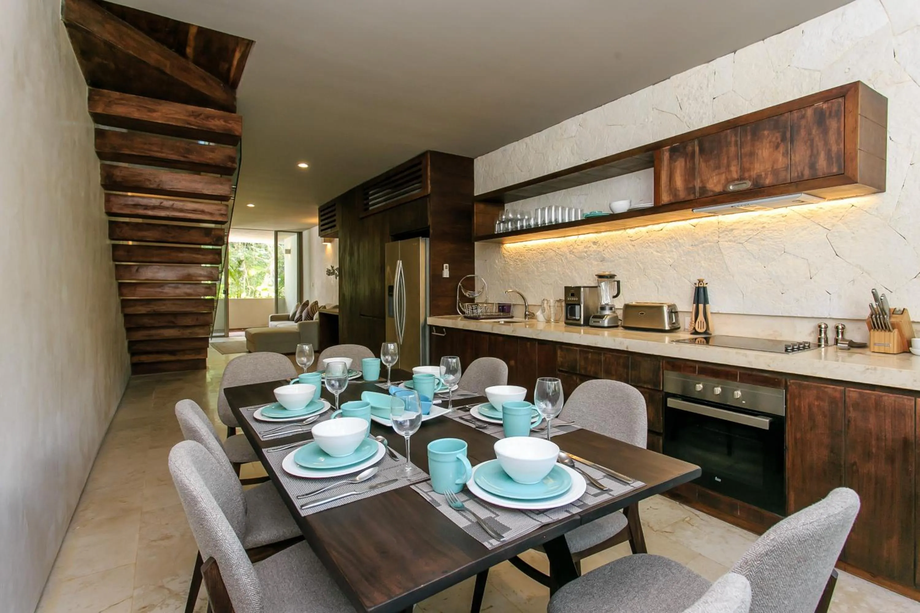 Kitchen or kitchenette in Eco-chic Design Condos Wrapped in Nature's Elements by Stella Rentals