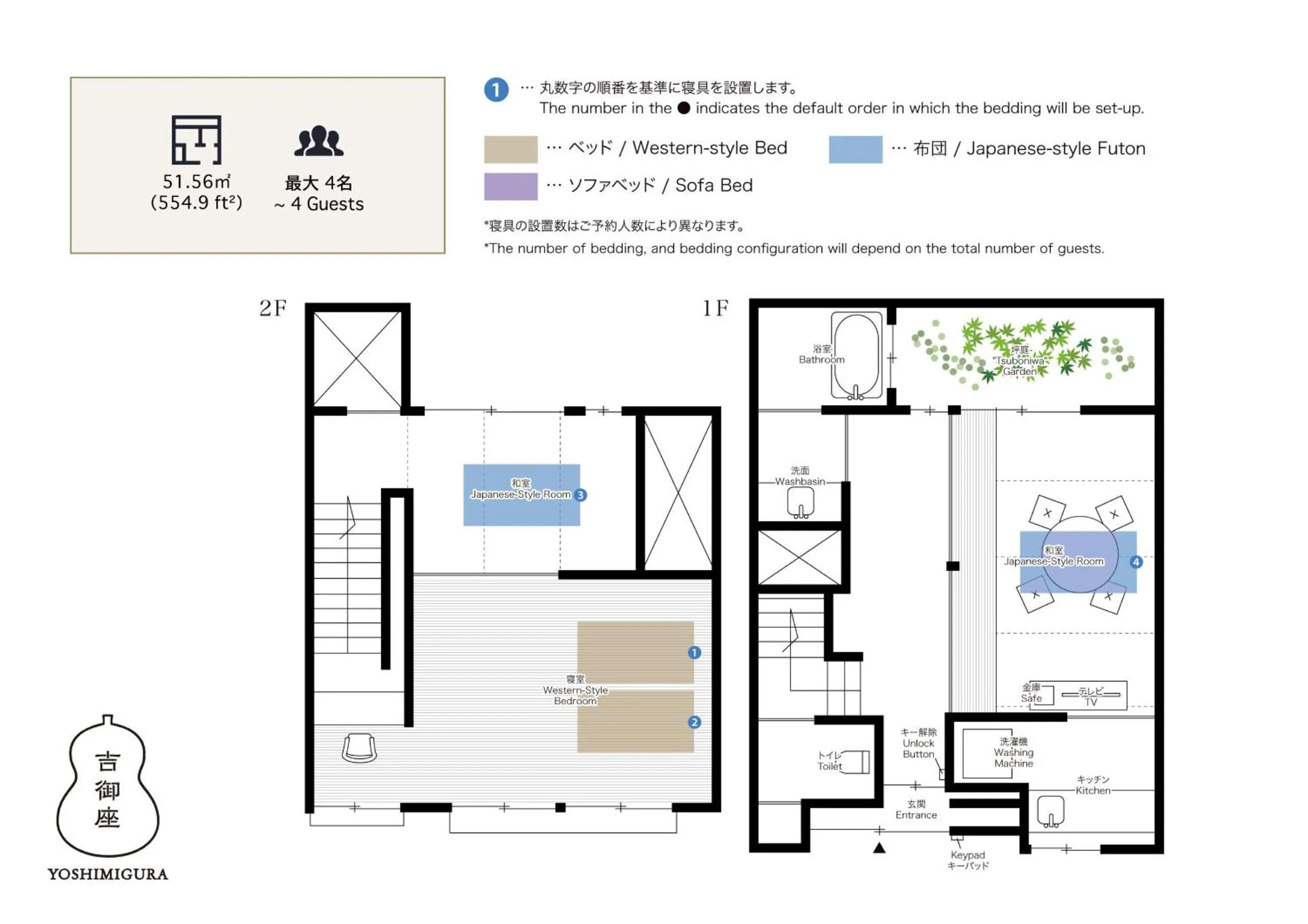 Floor plan in Yoshimigura Machiya House
