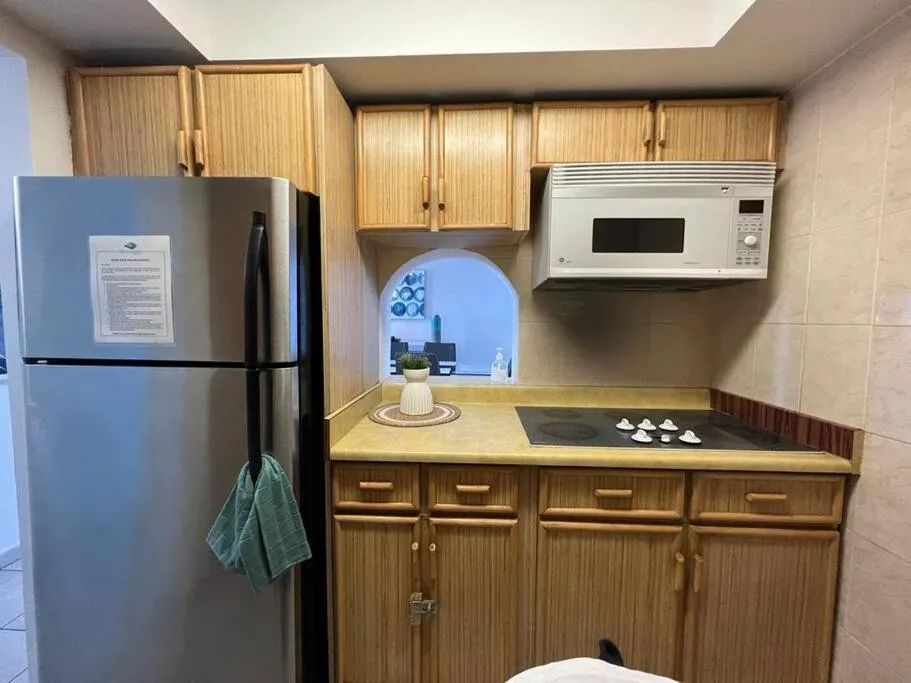 Kitchen or kitchenette in OCEAN VIEW DELUXE SUITE: PVT. BEACH & POOL