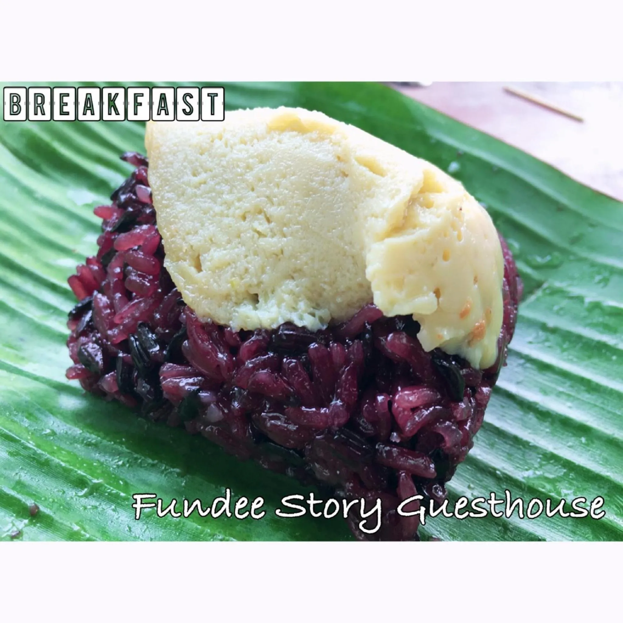 Breakfast in Fundee Story Guesthouse Bamboo House in Chiang mai old town