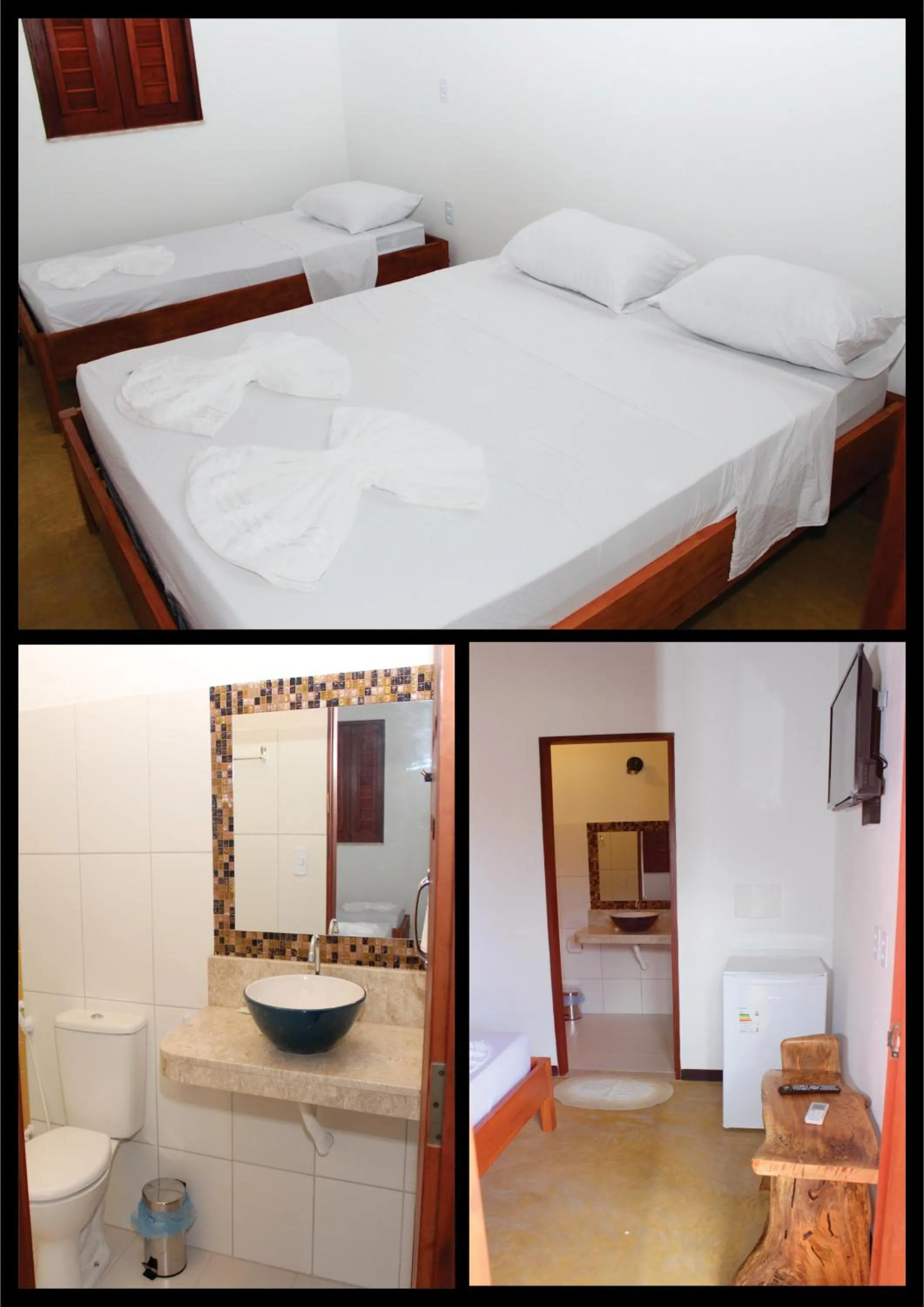 Shower, Bed in Pousada Paraíso dos Ipês