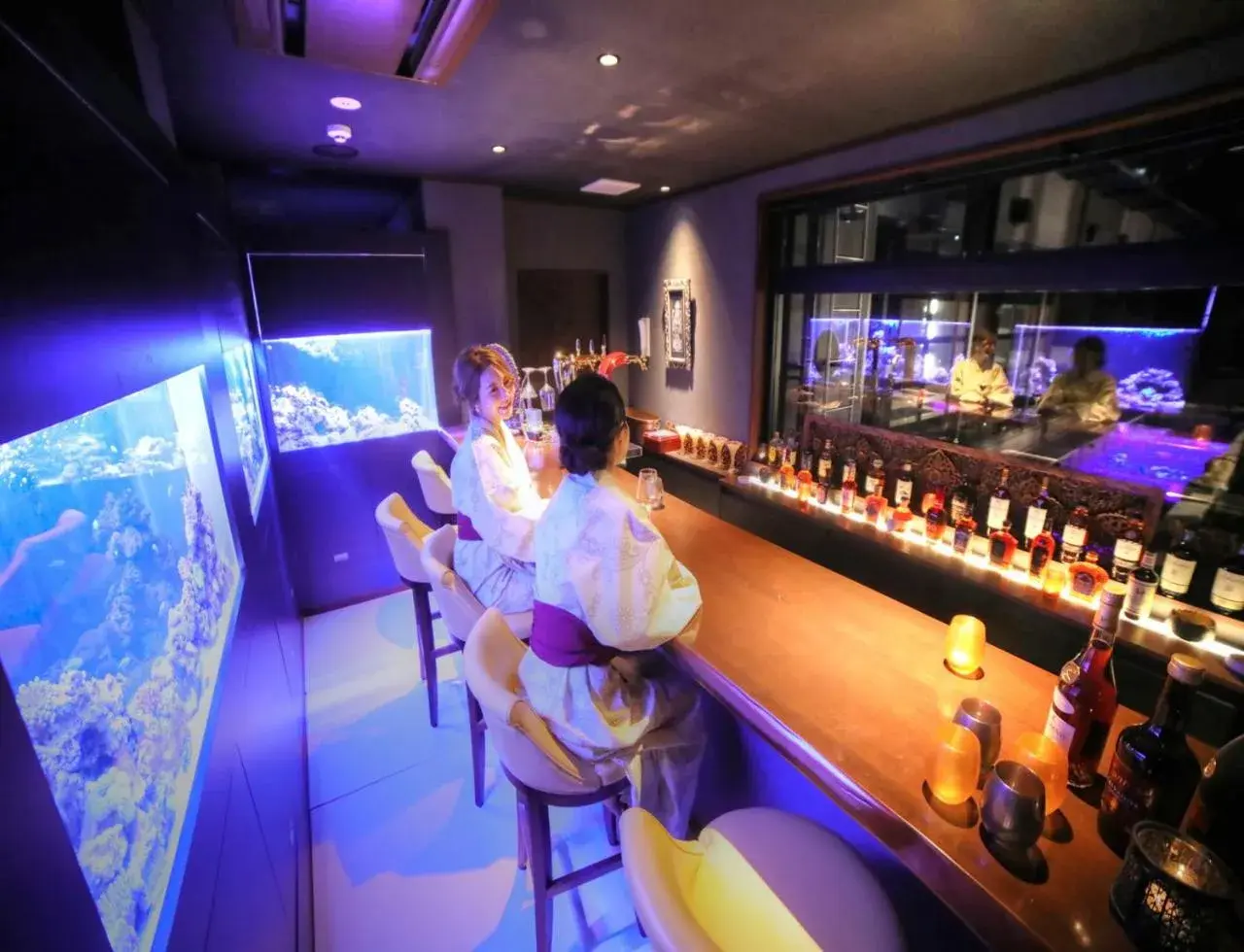 Lounge or bar in Balinese onsen ryokan Hakone Airu Lounge or bar in Balinese onsen ryokan Hakone Airu